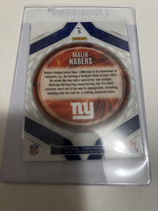 2025 Panini Phoenix Malik Nabers Light Blue Lava RC /325 #143 Giants Rookie