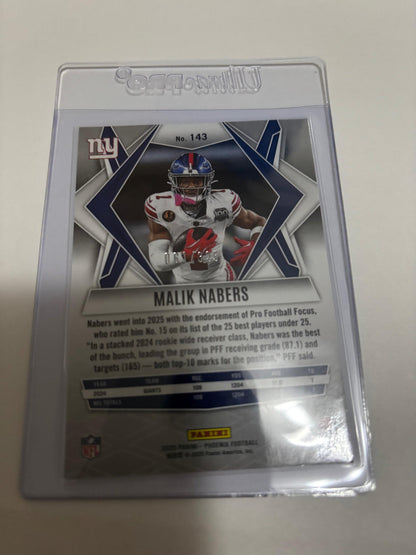 2025 Panini Phoenix Malik Nabers Light Blue Lava RC /325 #143 Giants Rookie