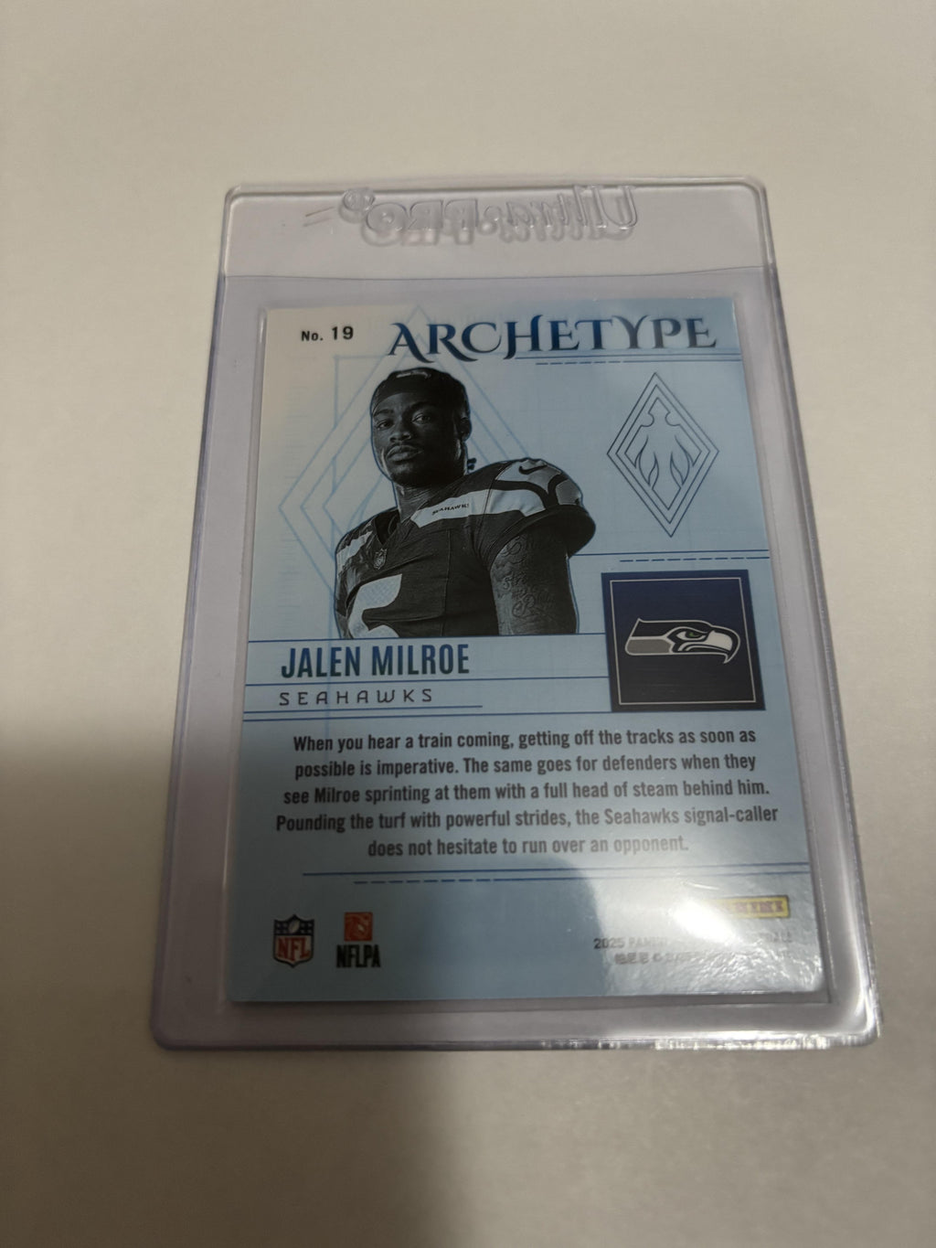 2025 Panini Phoenix Jalen Milroe Archetype RC Rookie #19 Seattle Seahawks