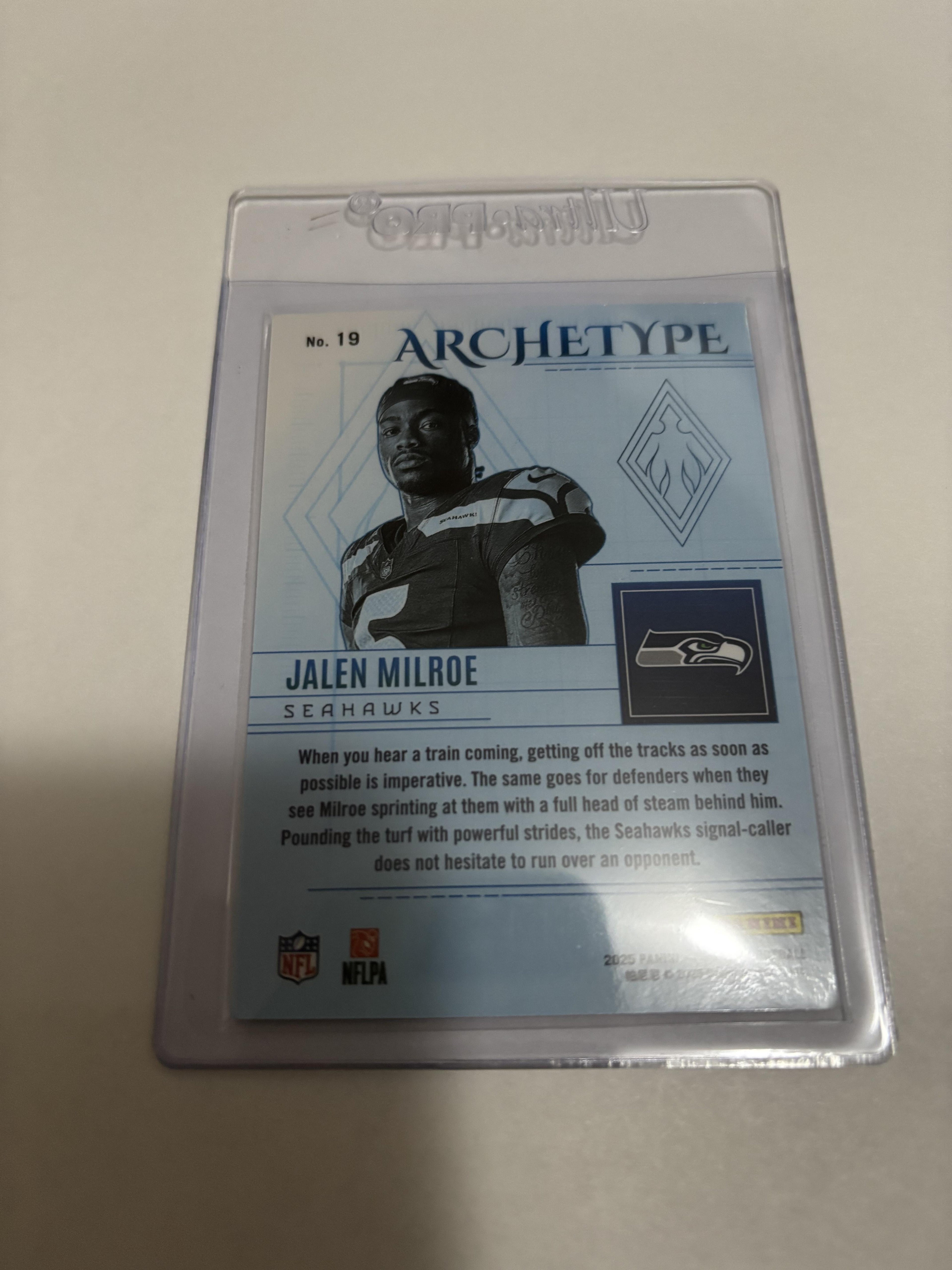 2025 Panini Phoenix Jalen Milroe Archetype RC Rookie #19 Seattle Seahawks