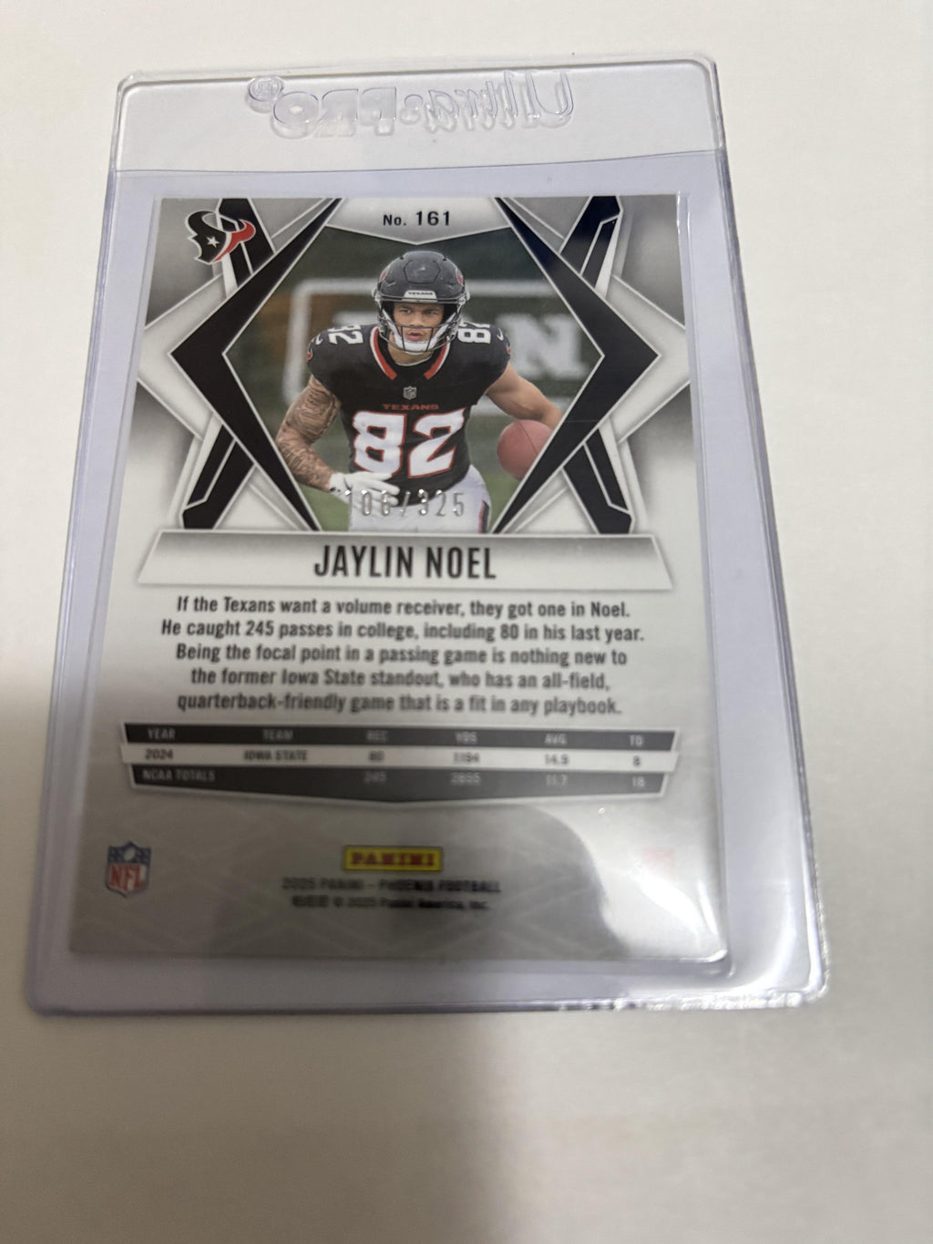 2025 Panini Phoenix Jaylin Noel Light Blue Lava RC #161 /325 Houston Texans