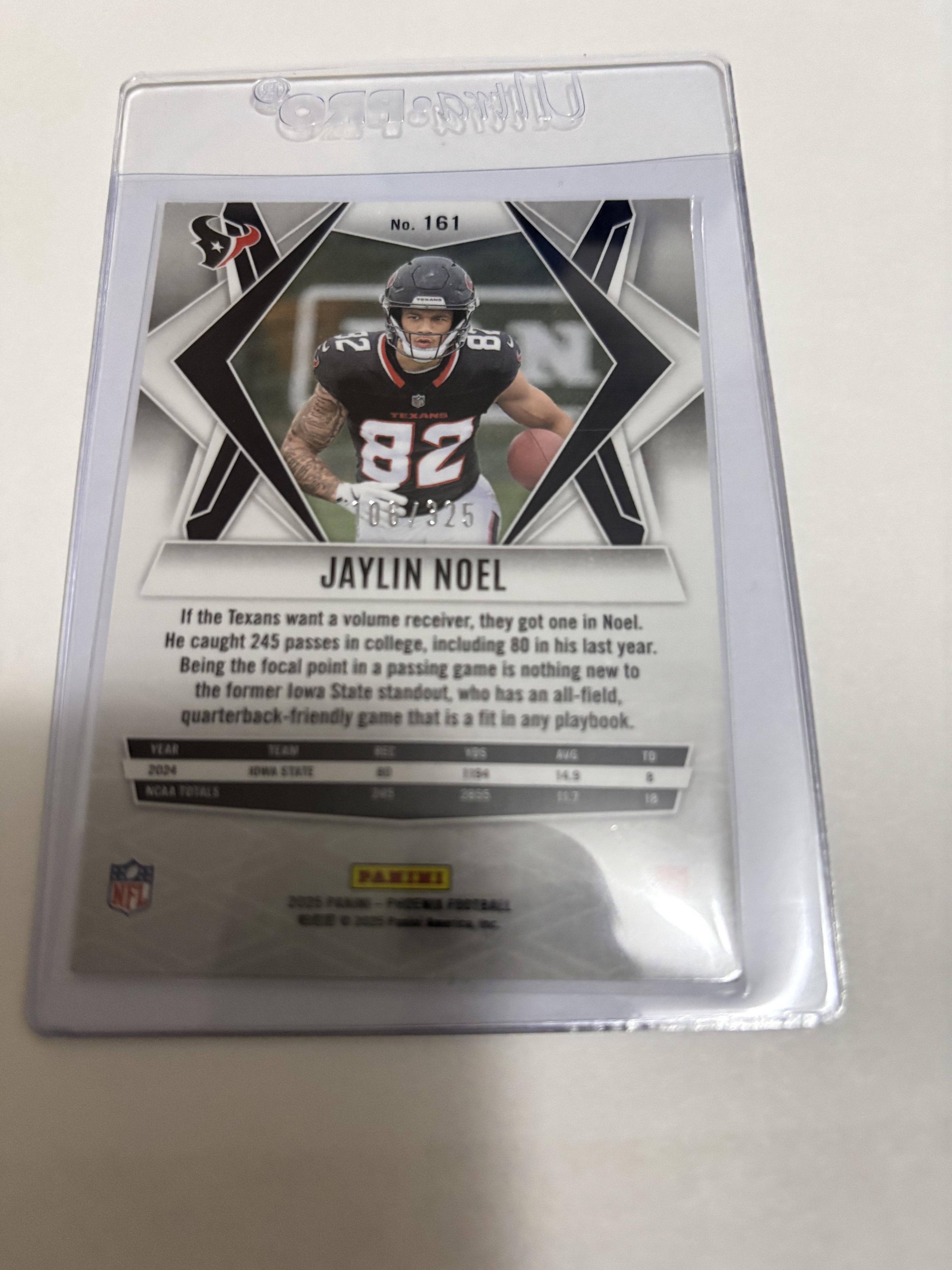 2025 Panini Phoenix Jaylin Noel Light Blue Lava RC #161 /325 Houston Texans