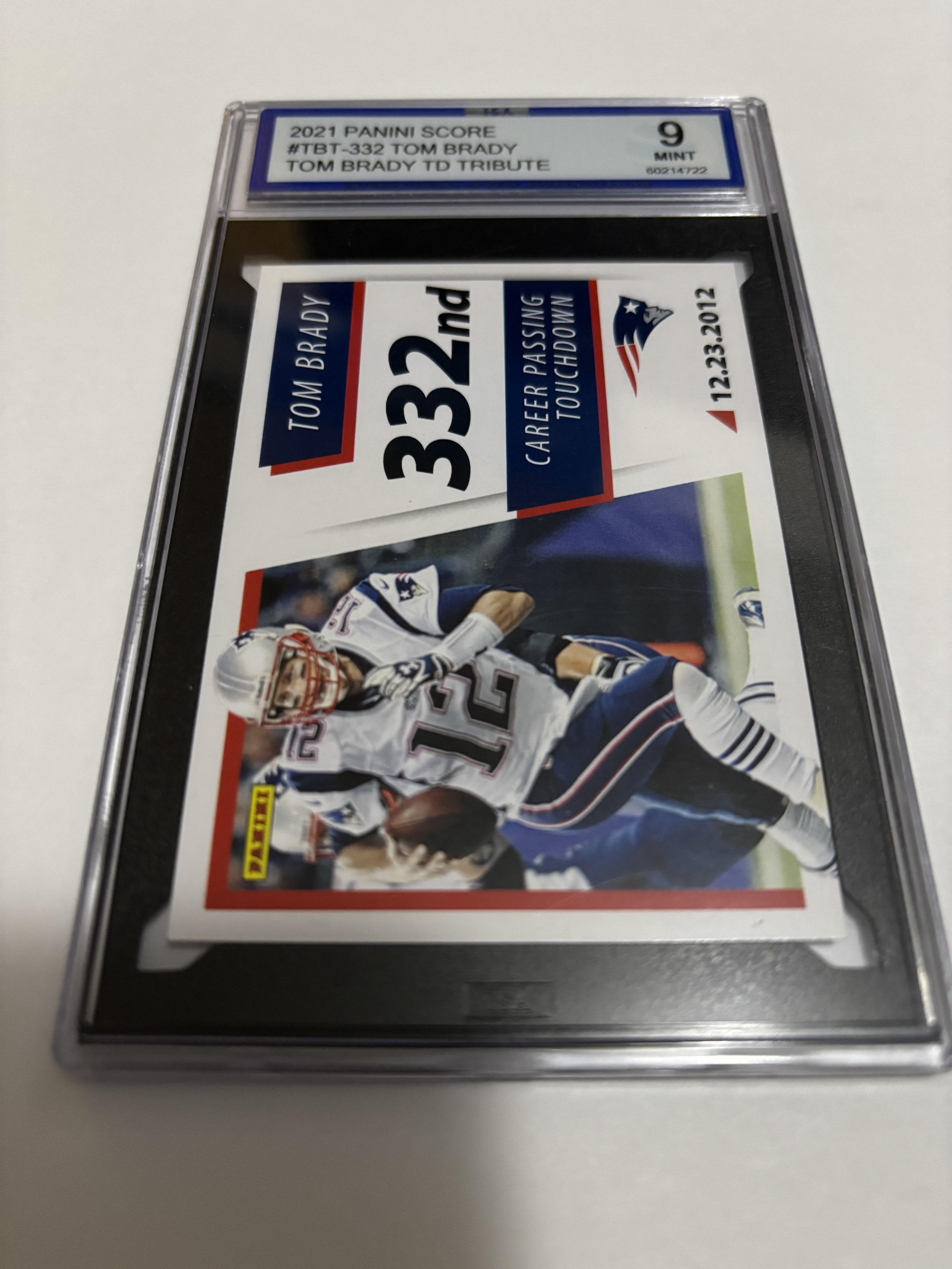 021 Panini Score Tom Brady TD Tribute #TBT-332 ISA 9 MINT Patriots GOAT