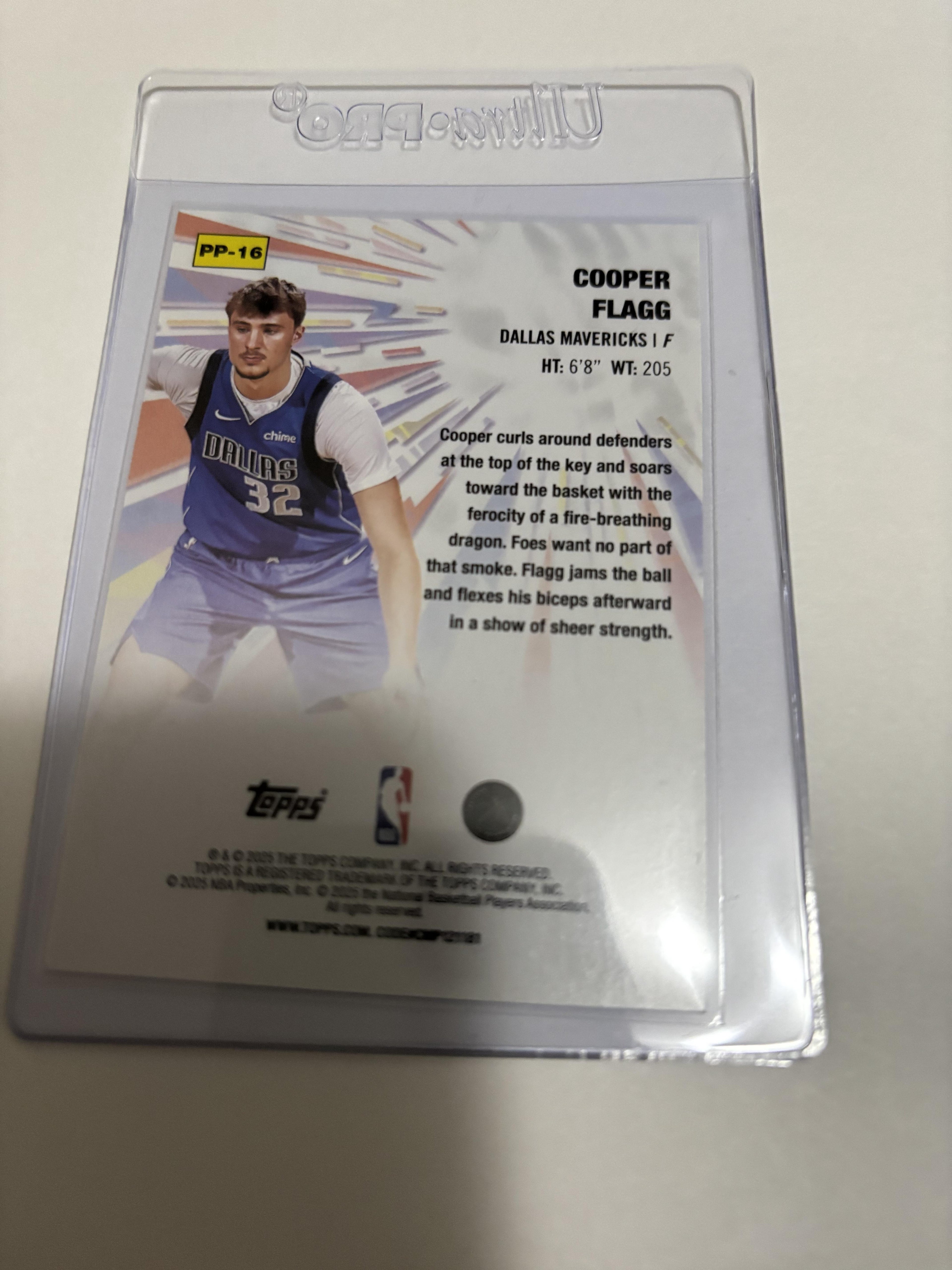 2025 Topps Cooper Flagg Power Players RC #PP-16 Dallas Mavericks Rookie