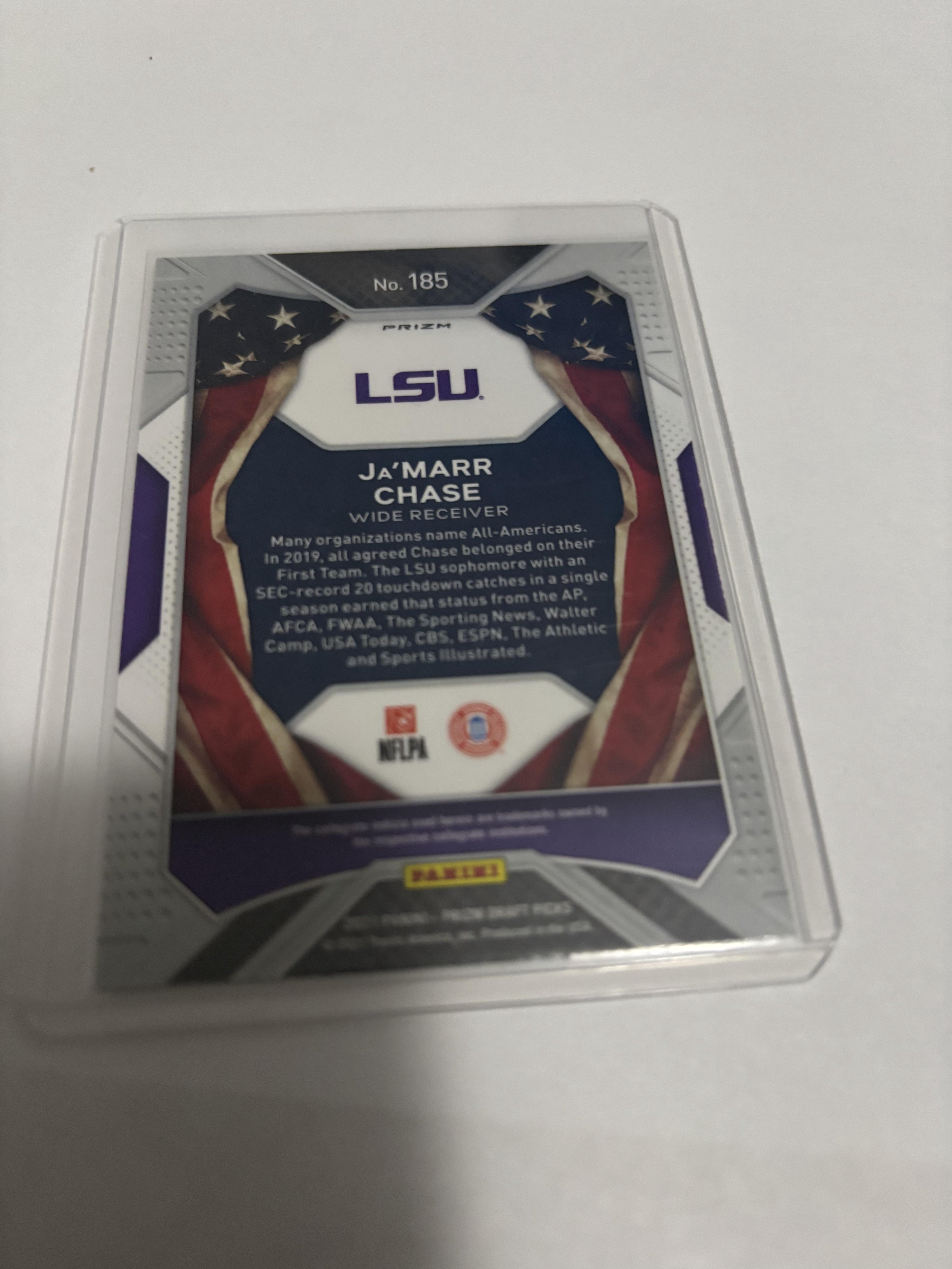 2021 Panini Prizm Draft Ja'Marr Chase RC #185 LSU Green All-Americans Prizm
