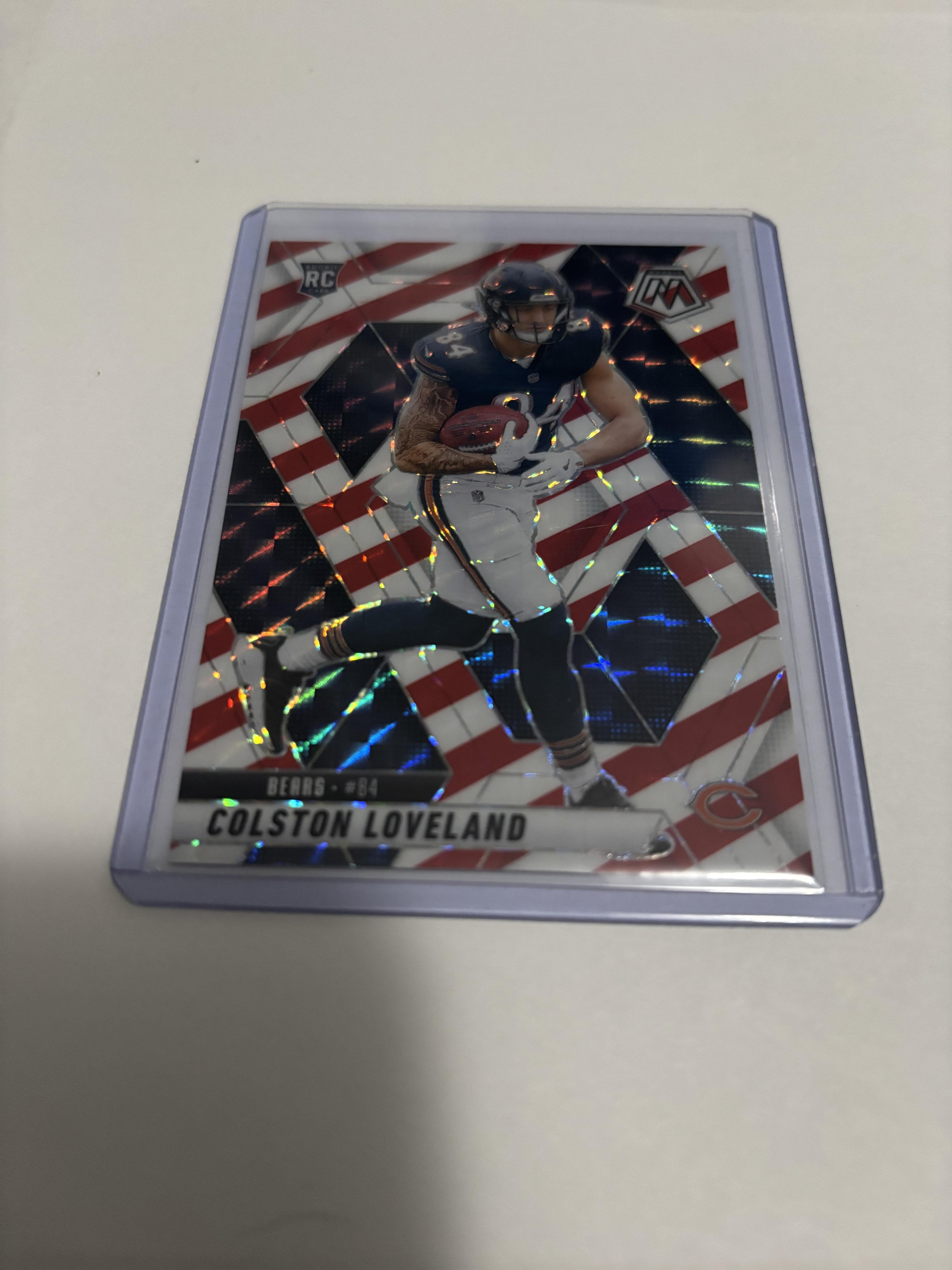 2025 Panini Mosaic Colston Loveland RC #304 Chicago Bears National Pride Prizm