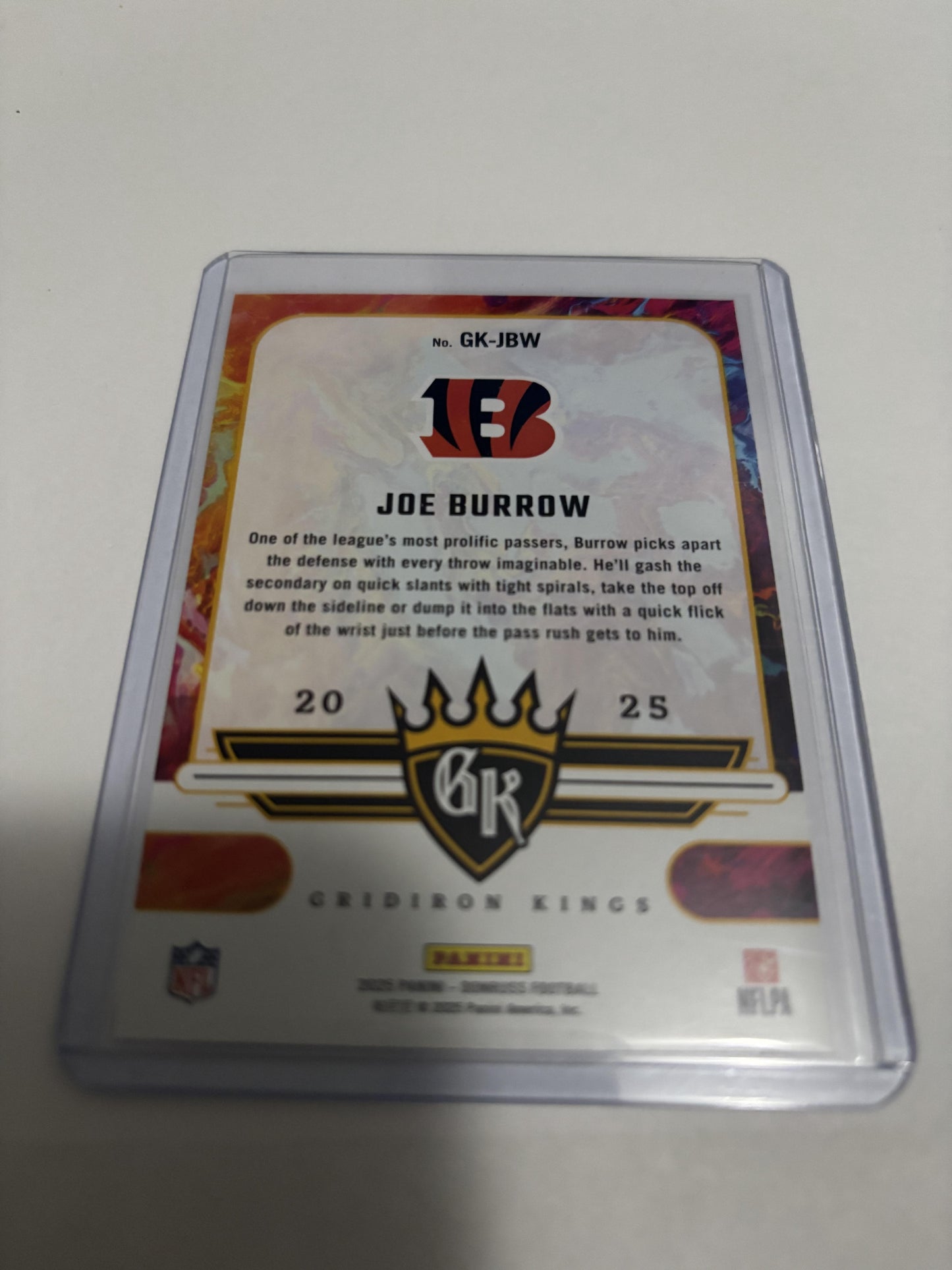 2025 Donruss Joe Burrow Gridiron Kings #GK-JBW Cincinnati Bengals Insert