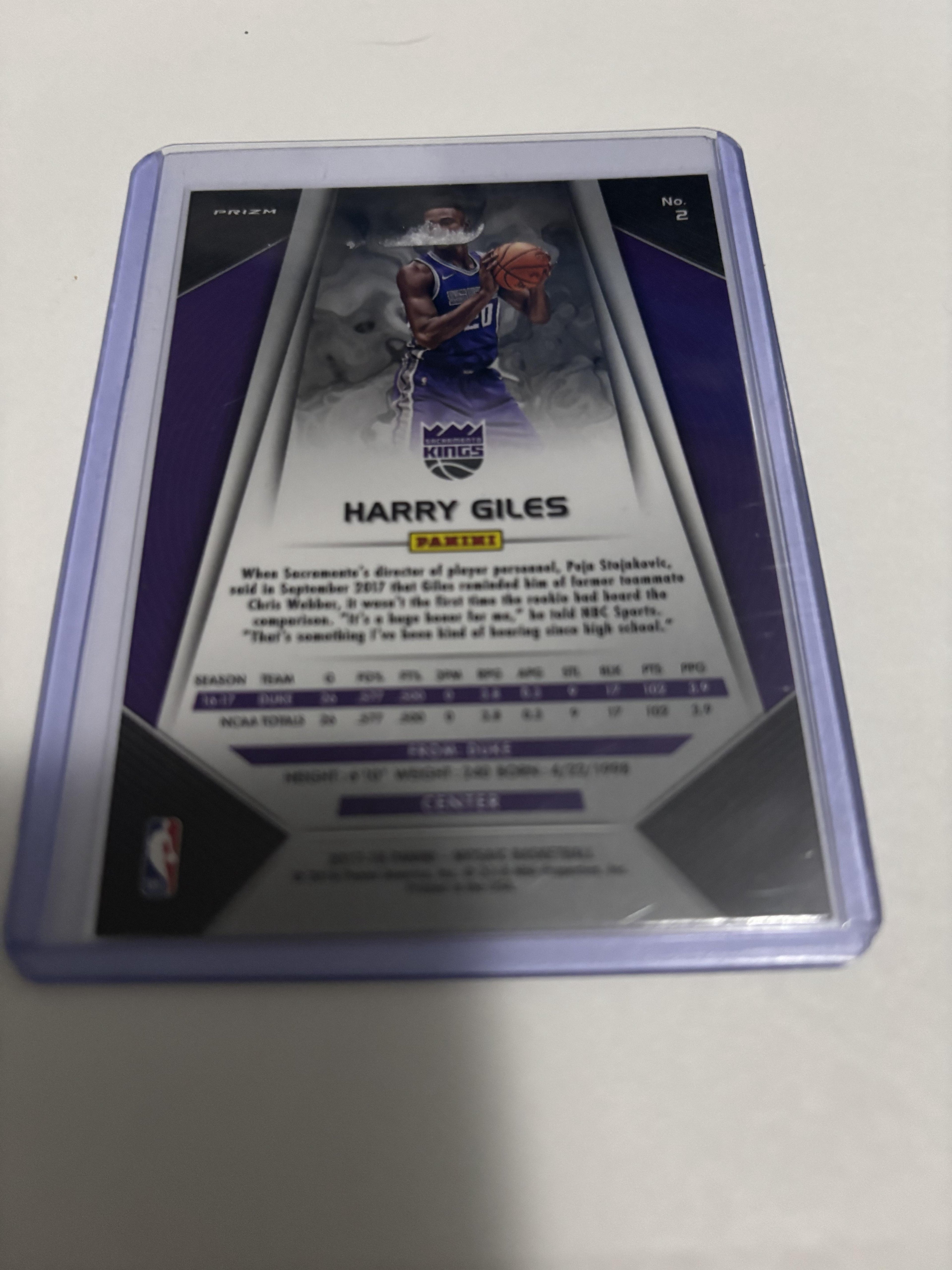 2017-18 Panini Mosaic Harry Giles RC #2 Kings Silver Mosaic Prizm Rookie