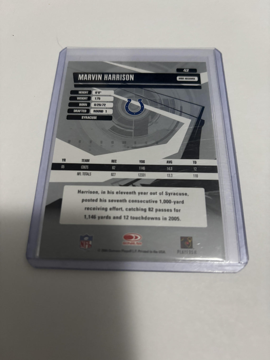 2006 Donruss Elite Marvin Harrison #42 Indianapolis Colts HOF