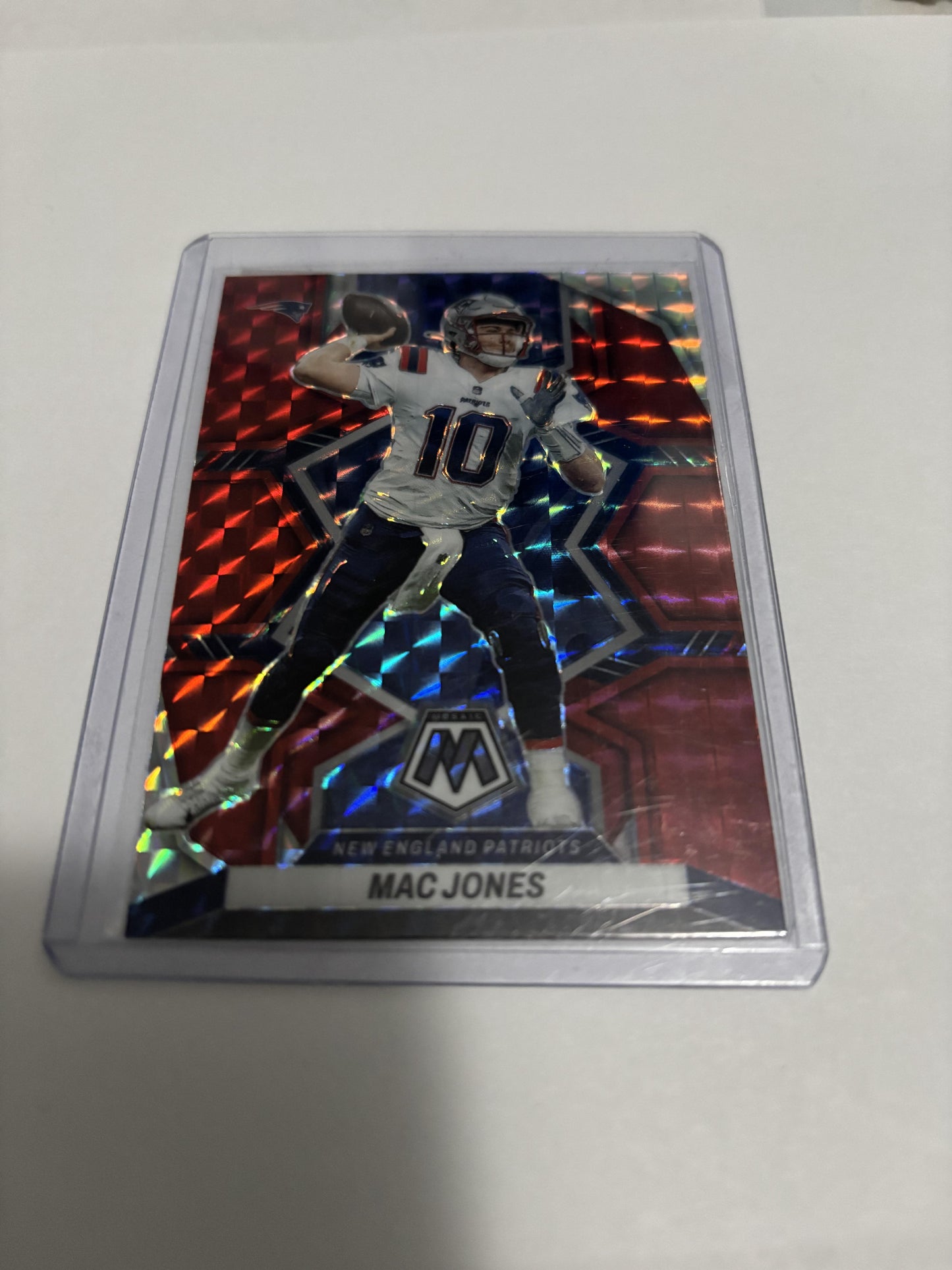Mac Jones 2022 Panini Mosaic Red White & Blue Prizm