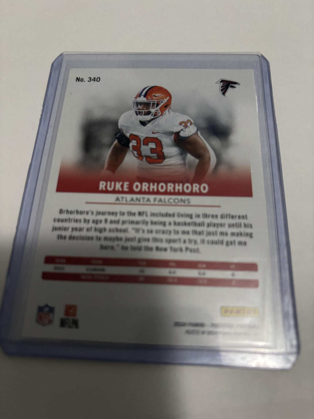 2024 Panini Prestige Ruke Orhorhoro Xtra Points Sunburst Rookie RC #340 Falcons