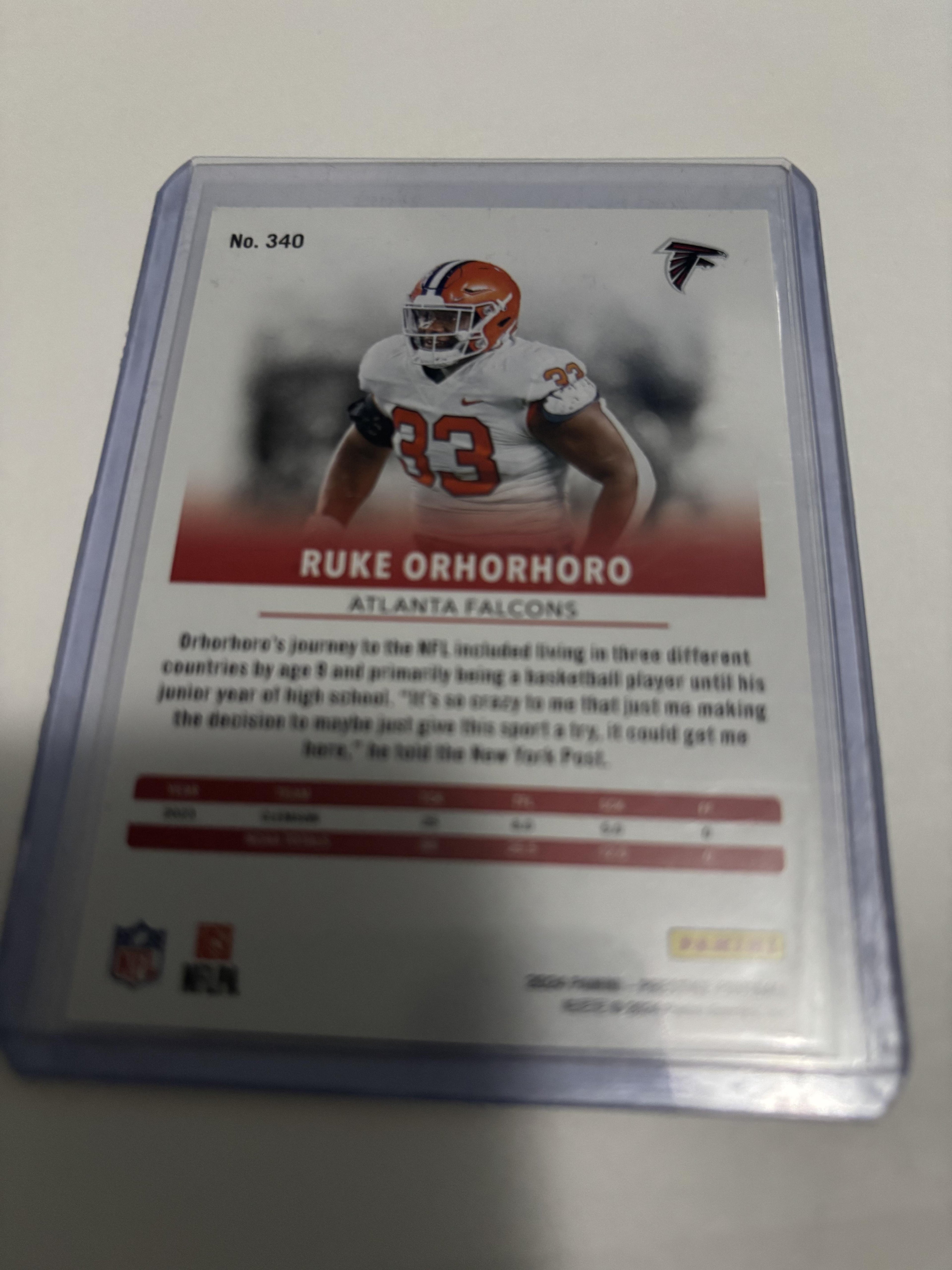 2024 Panini Prestige Ruke Orhorhoro Xtra Points Sunburst Rookie RC #340 Falcons