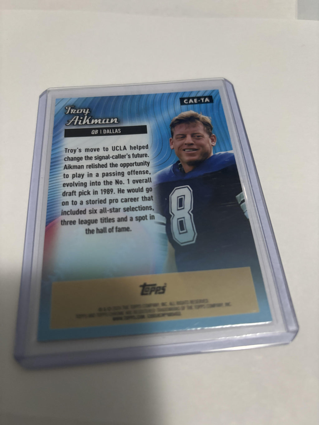 2024 Topps Chrome Troy Aikman All-Etch Refractor Dallas Cowboys CAE-TA Hall Fame