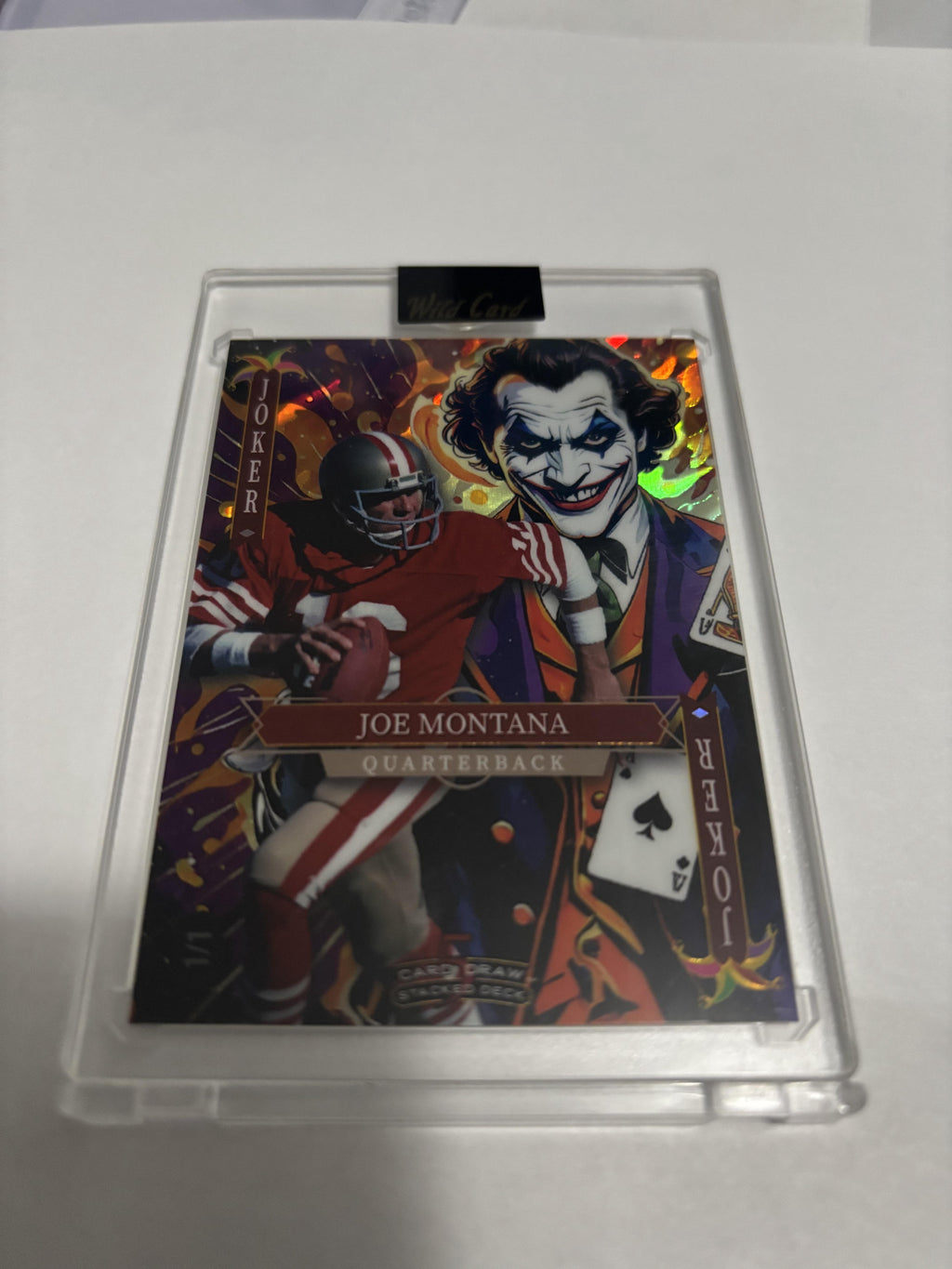2025 Wild Card Card Draw Joe Montana 1/1 One of One Joker Stacked Deck SSP