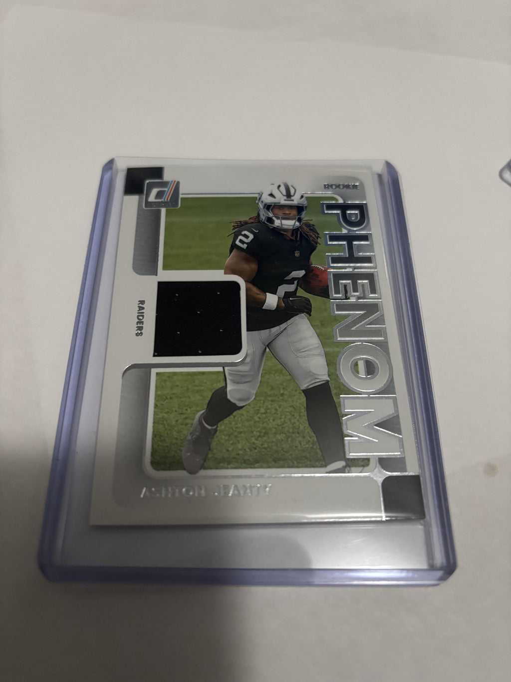2025 Donruss Ashton Jeanty Phenom Rookie Jersey Relic #RPJ-AJY Raiders RC