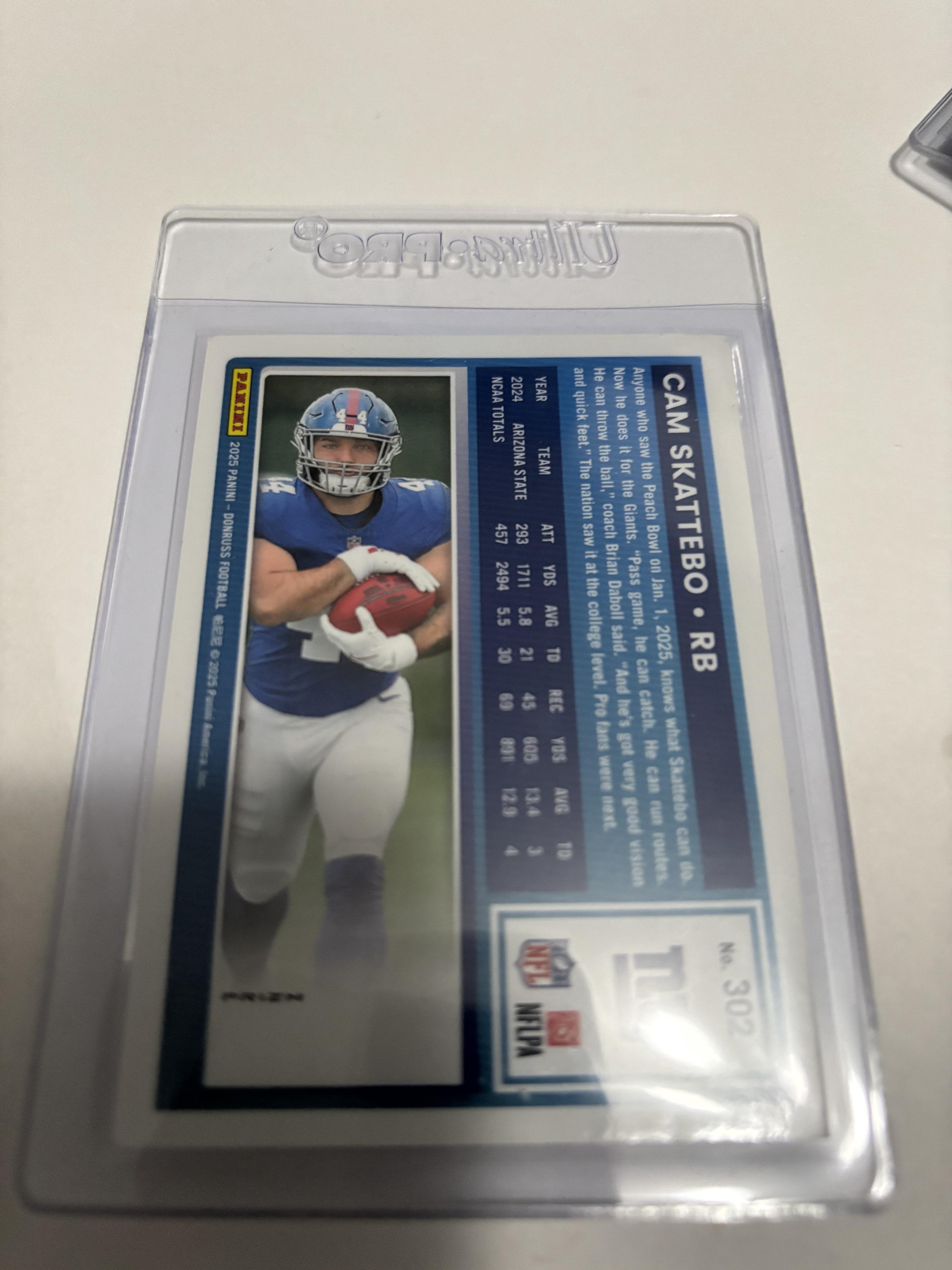 2025 Donruss Cam Skattebo Rated Rookie Optic Preview Pink Prizm RC #302 Giants