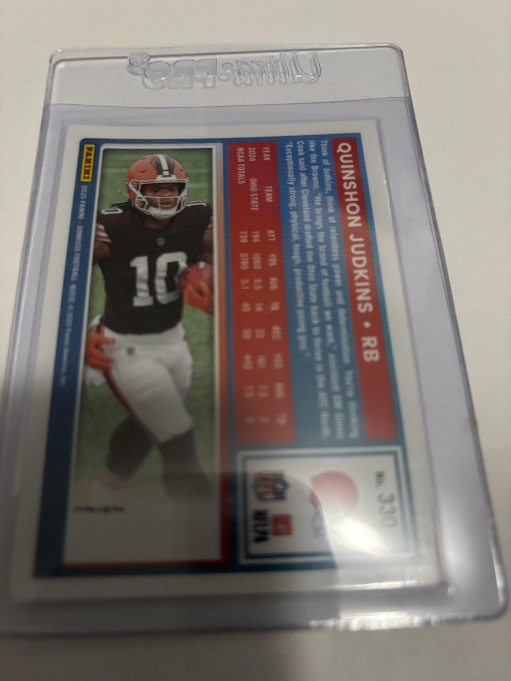 2025 Panini Donruss Quinshon Judkins Rated Rookie RC #330 Optic Pink Prizm