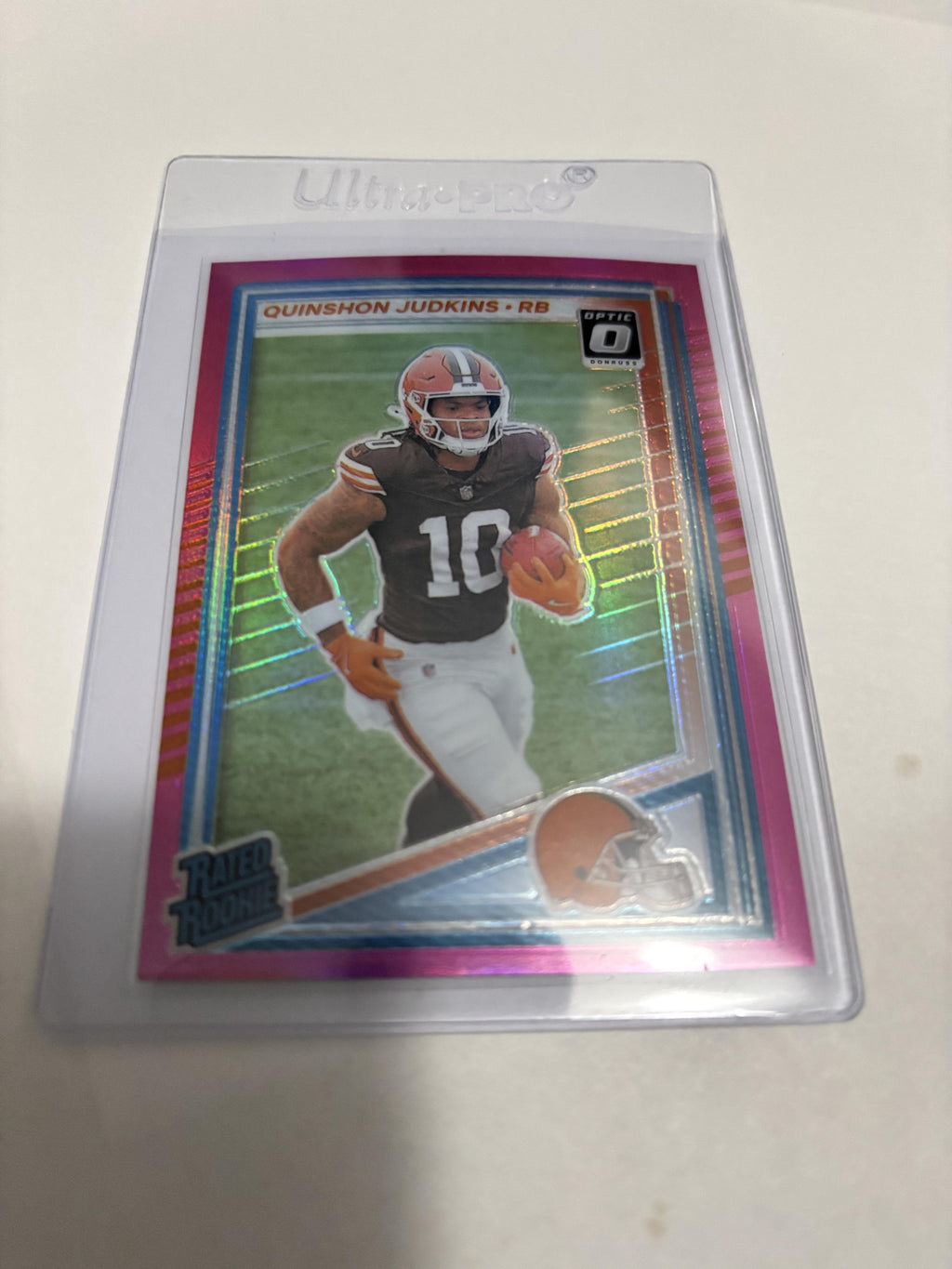 2025 Panini Donruss Quinshon Judkins Rated Rookie RC #330 Optic Pink Prizm