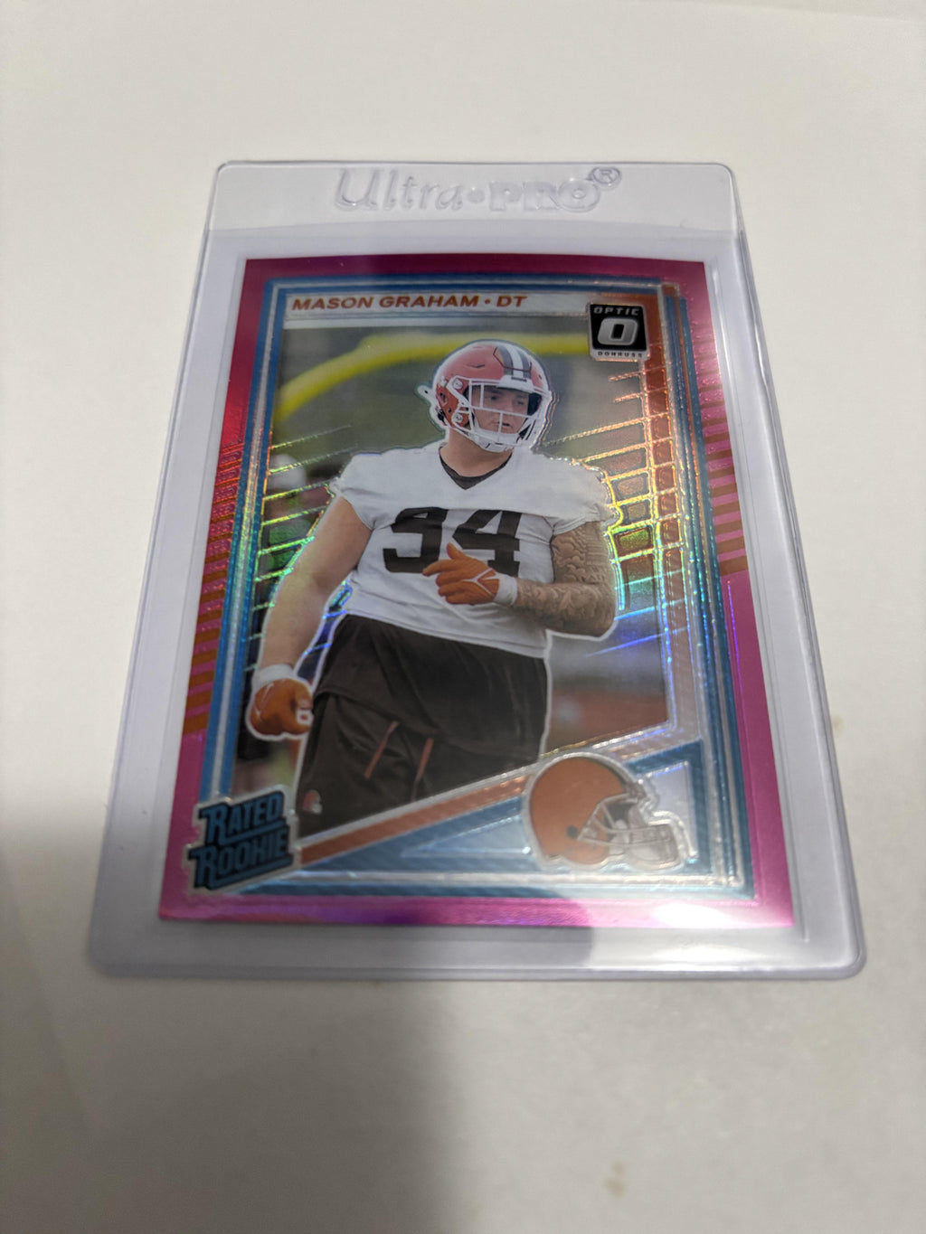2025 Donruss Mason Graham Rated Rookie Optic Preview Pink Prizm RC #340 Browns
