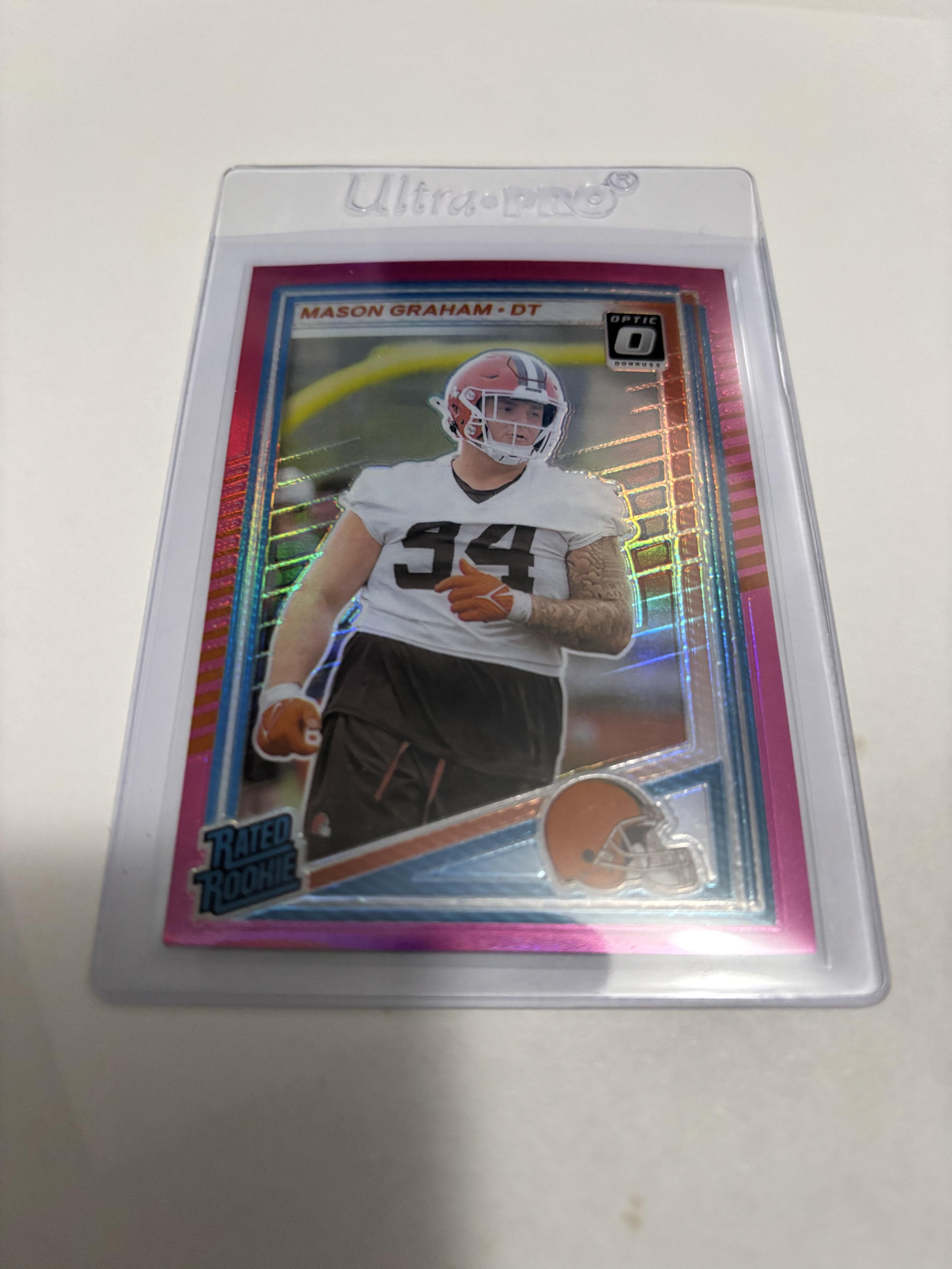 2025 Donruss Mason Graham Rated Rookie Optic Preview Pink Prizm RC #340 Browns