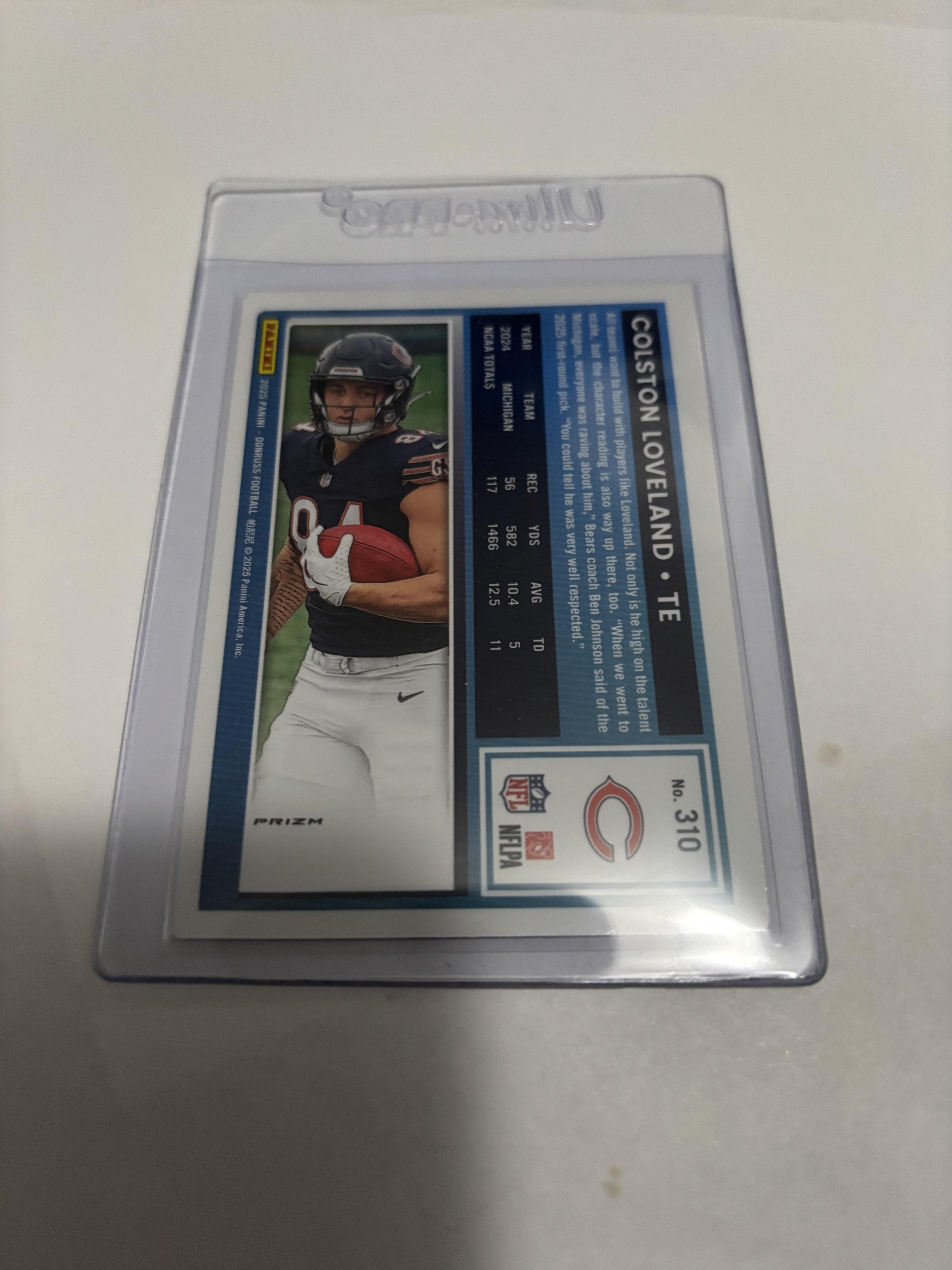 2025 Donruss Colston Loveland Rated Rookie Optic Preview Pink Prizm RC #310