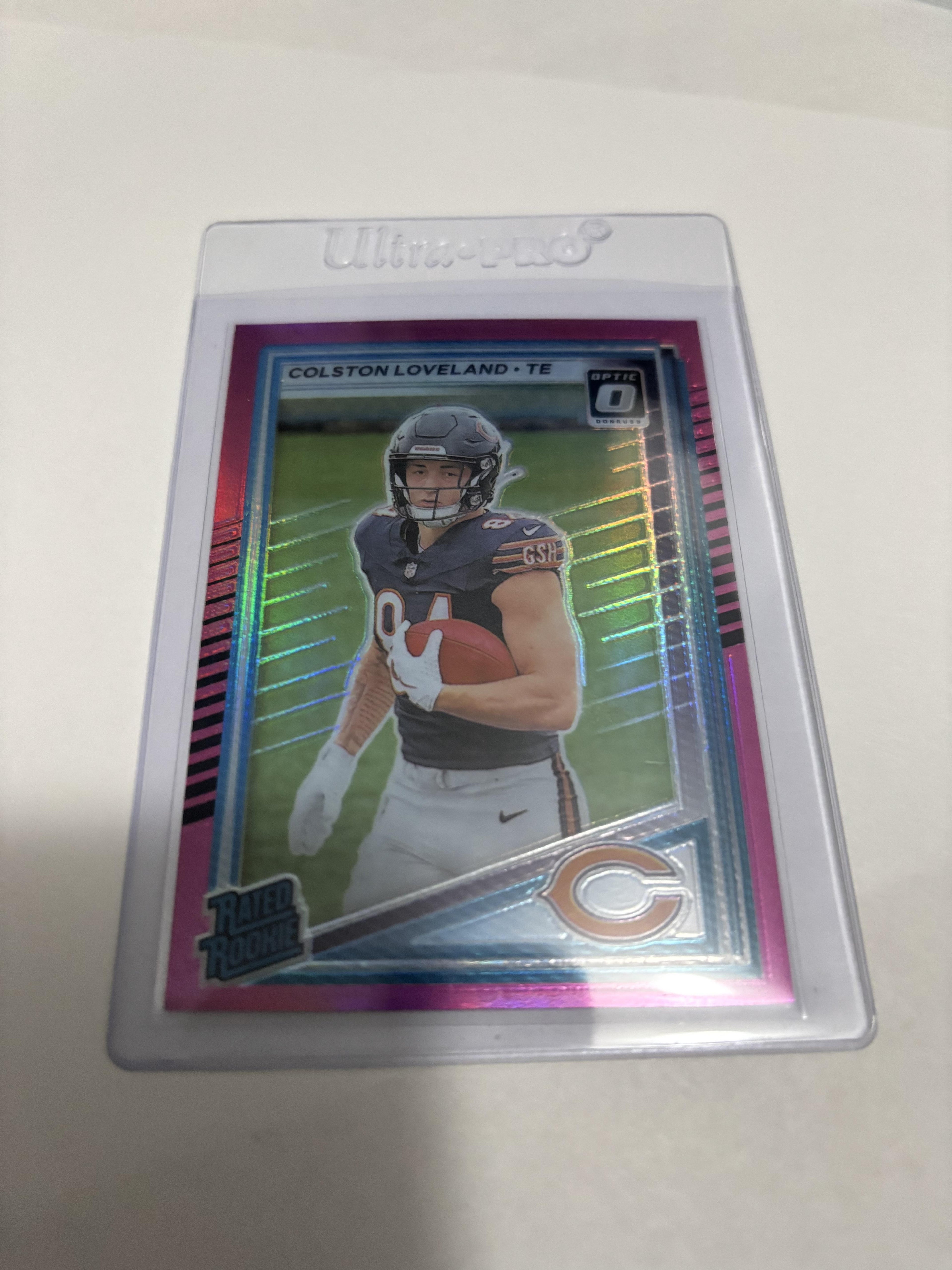 2025 Donruss Colston Loveland Rated Rookie Optic Preview Pink Prizm RC #310