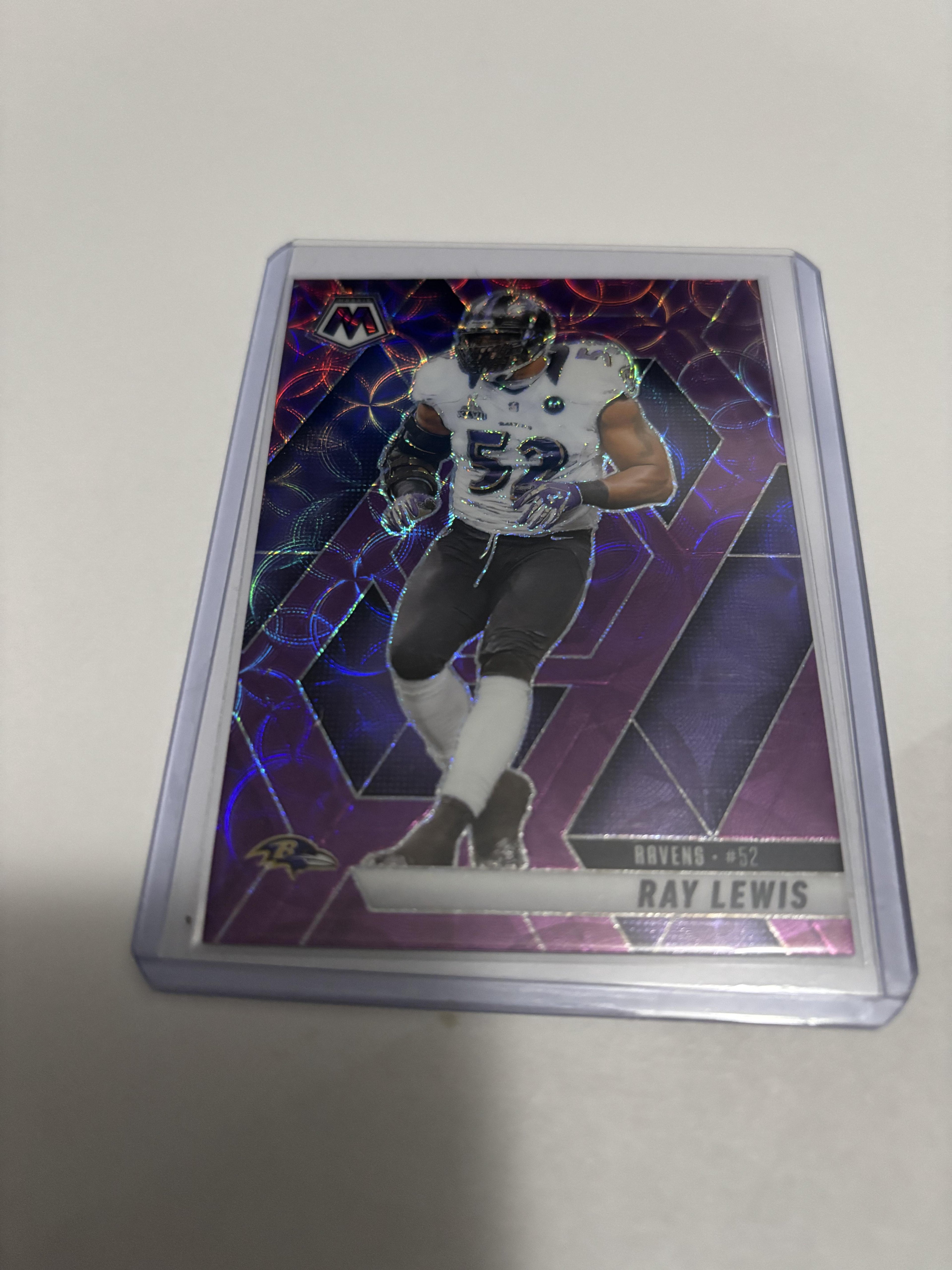 2025 Panini Mosaic Ray Lewis Reactive Purple Prizm #202 Baltimore Ravens HOF