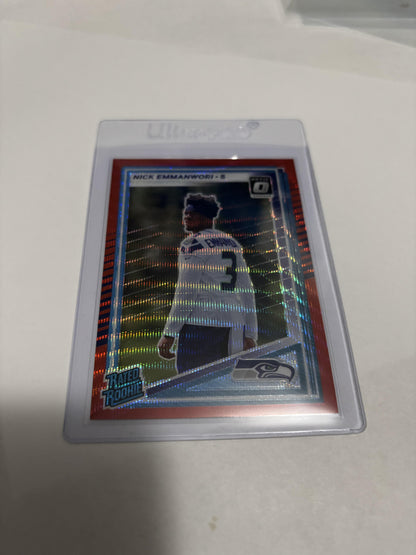 2025 Donruss Optic Nick Emmanwori Rated Rookie Red Velocity Prizm #348 RC