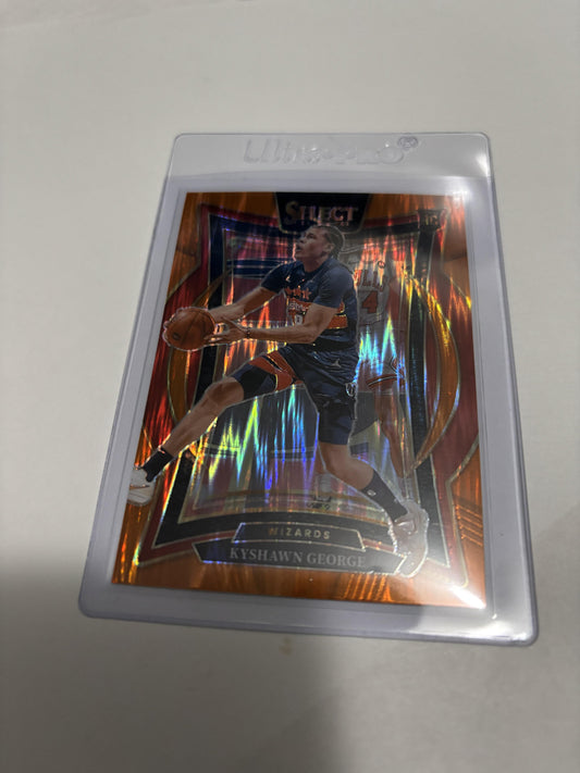 2024-25 Panini Select Kyshawn George Orange Flash Prizm RC #85 Concourse
