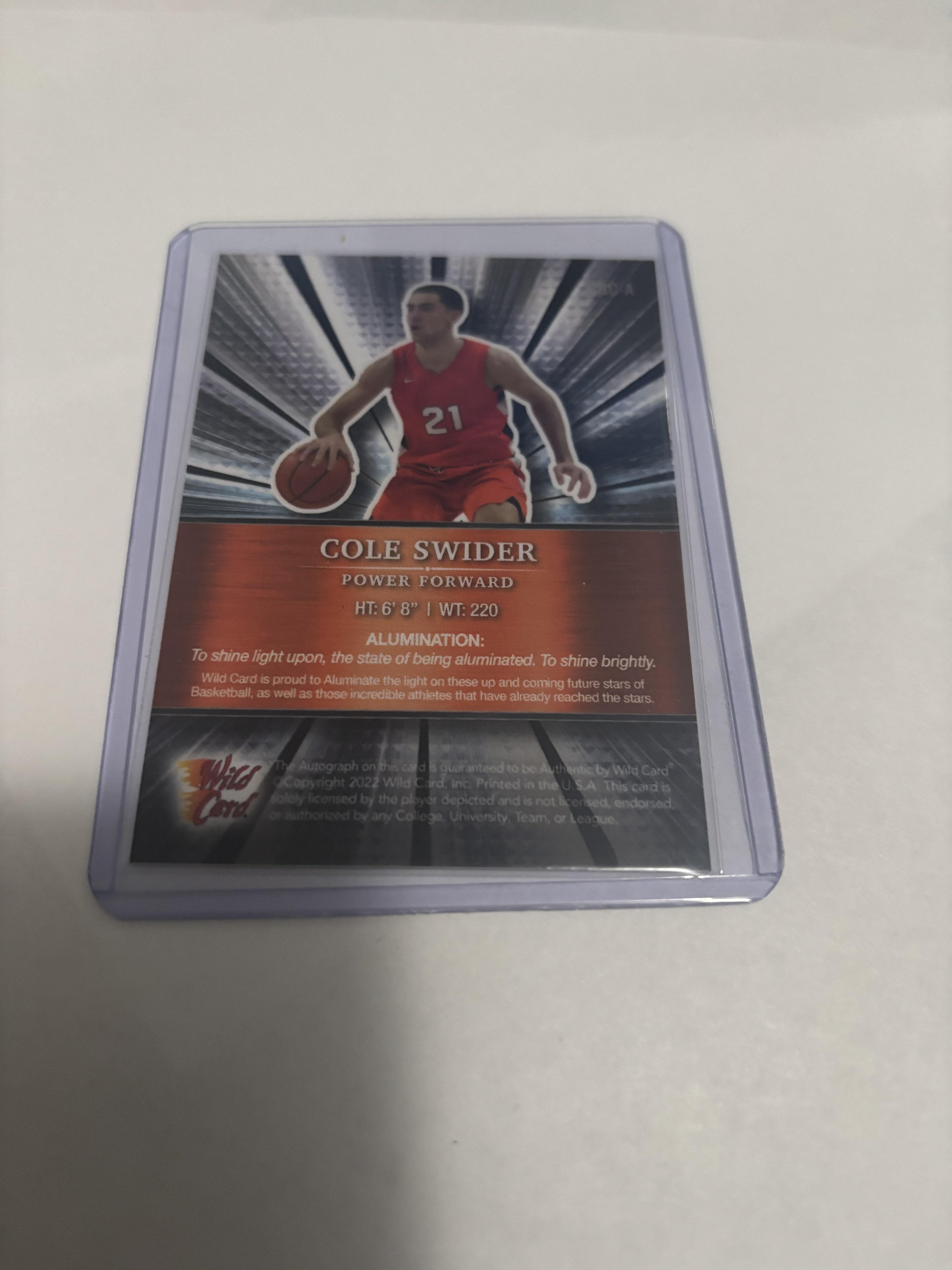 2022 Wild Card Alumination Cole Swider Rookie Autograph #_COSW Silver RC