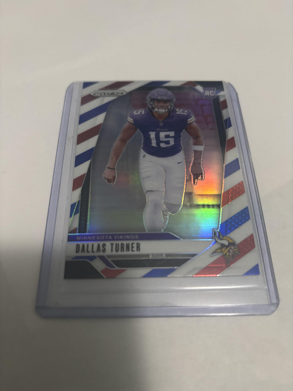 2024 Panini Prizm Dallas Turner RC #324 Red White Blue Prizm Vikings Rookie