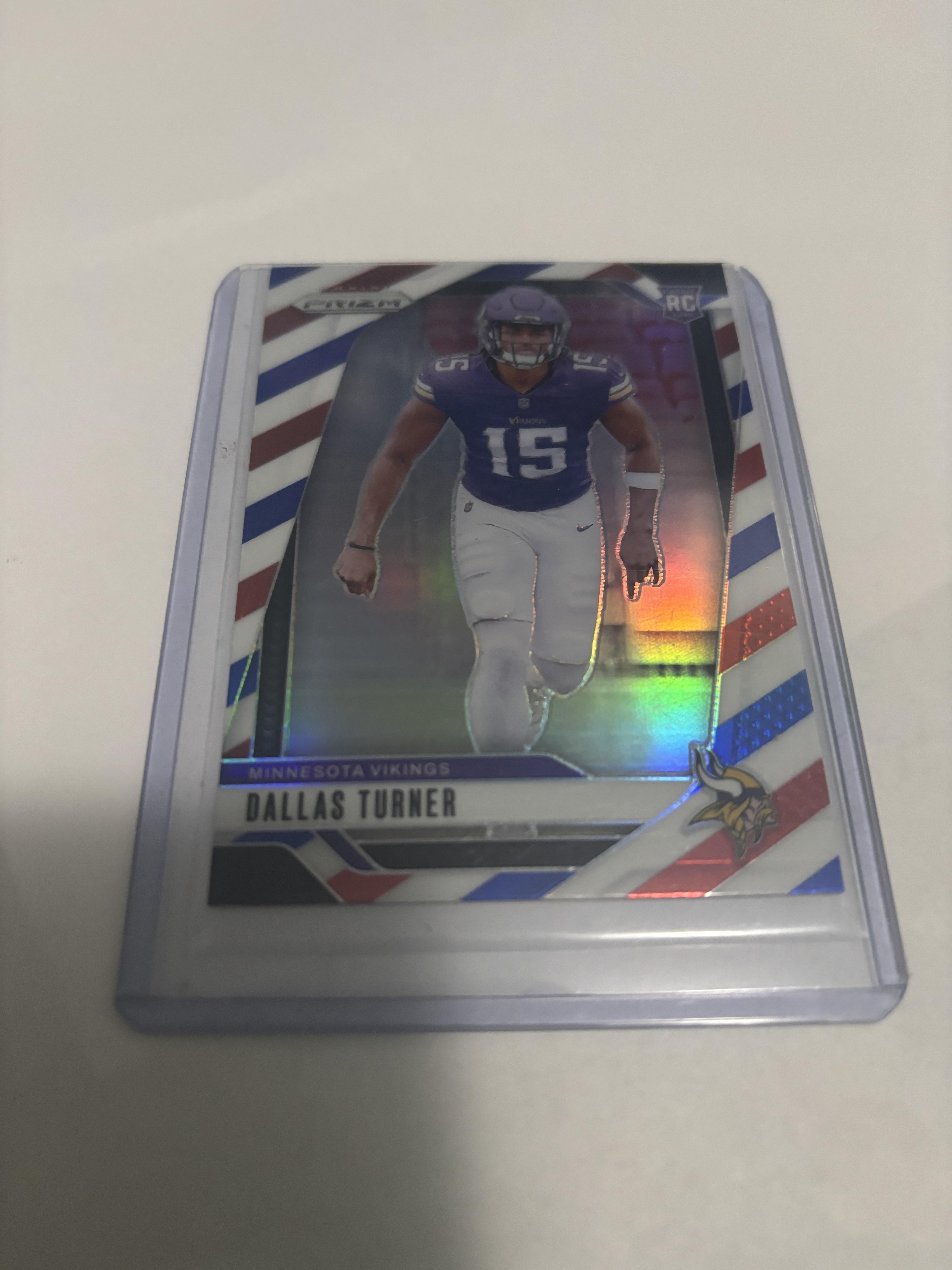 2024 Panini Prizm Dallas Turner RC #324 Red White Blue Prizm Vikings Rookie