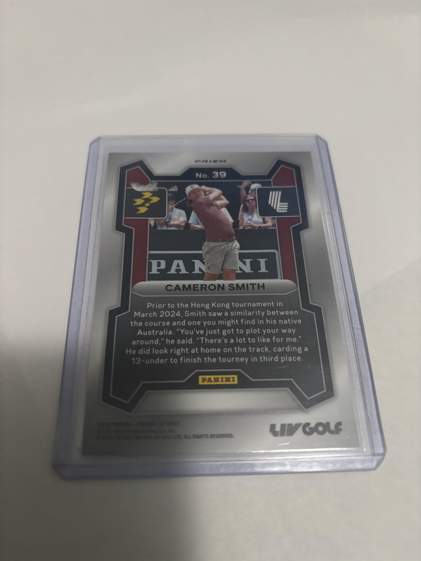 2024 Panini Prizm LIV Golf Cameron Smith Silver Prizm RC #39 Ripper GC