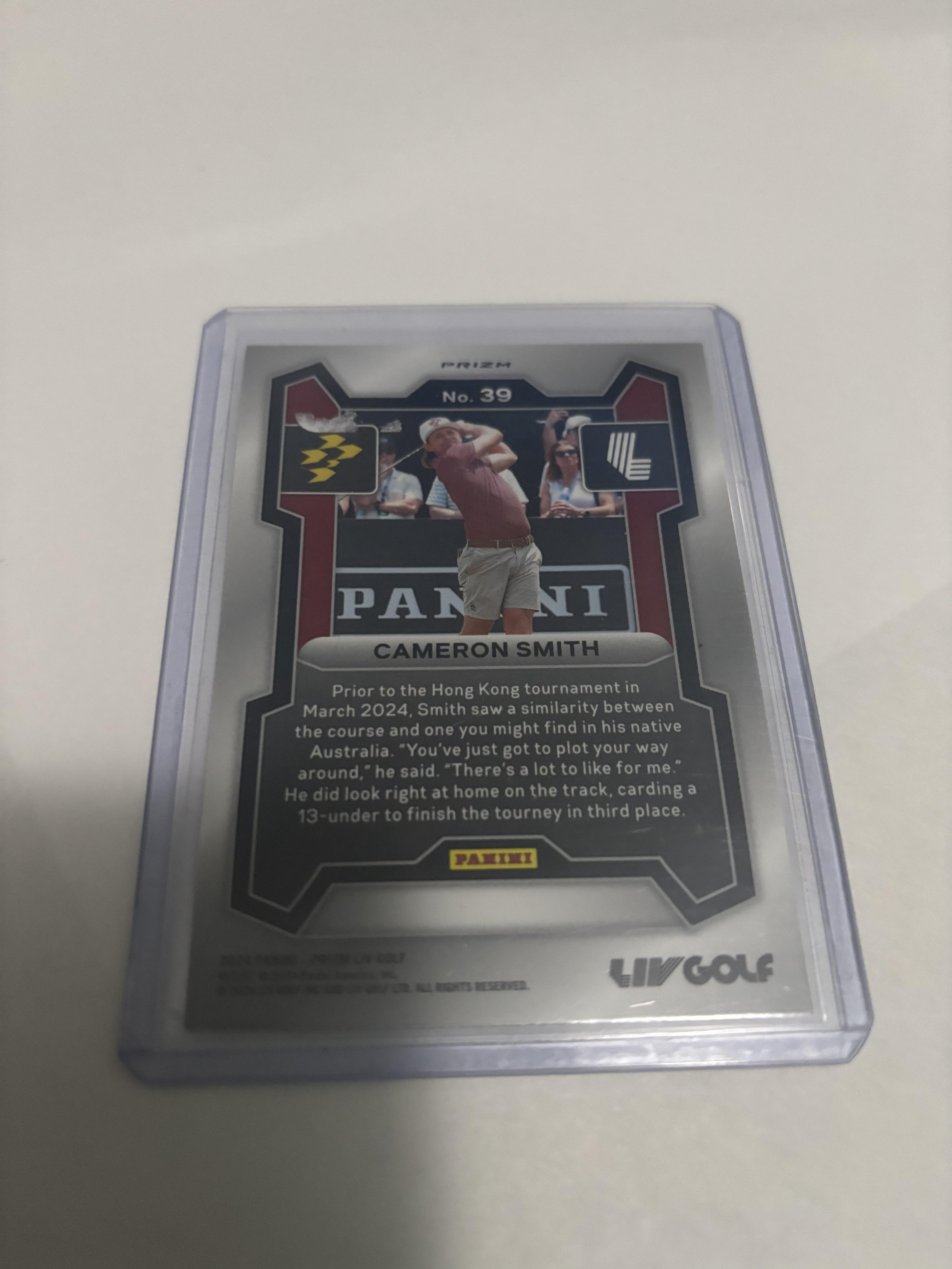 2024 Panini Prizm LIV Golf Cameron Smith Silver Prizm RC #39 Ripper GC