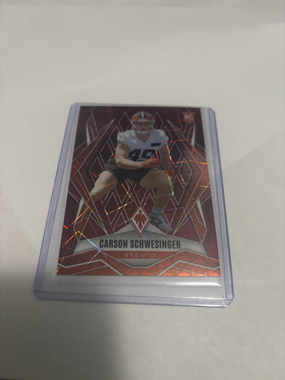 2025 Panini Phoenix Carson Schwesinger Red Shimmer RC #201 Serial /199