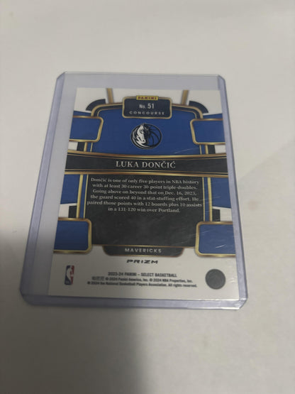 2023-24 Panini Select Luka Doncic Blue Prizm Concourse #51 Mavericks