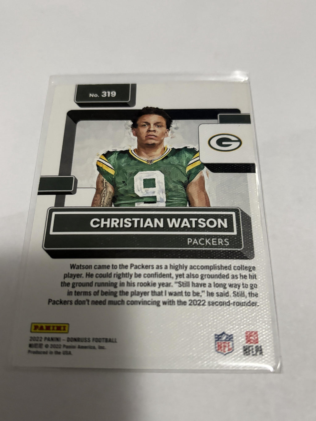 2022 Donruss #319 Christian Watson Rated Rookies Portrait