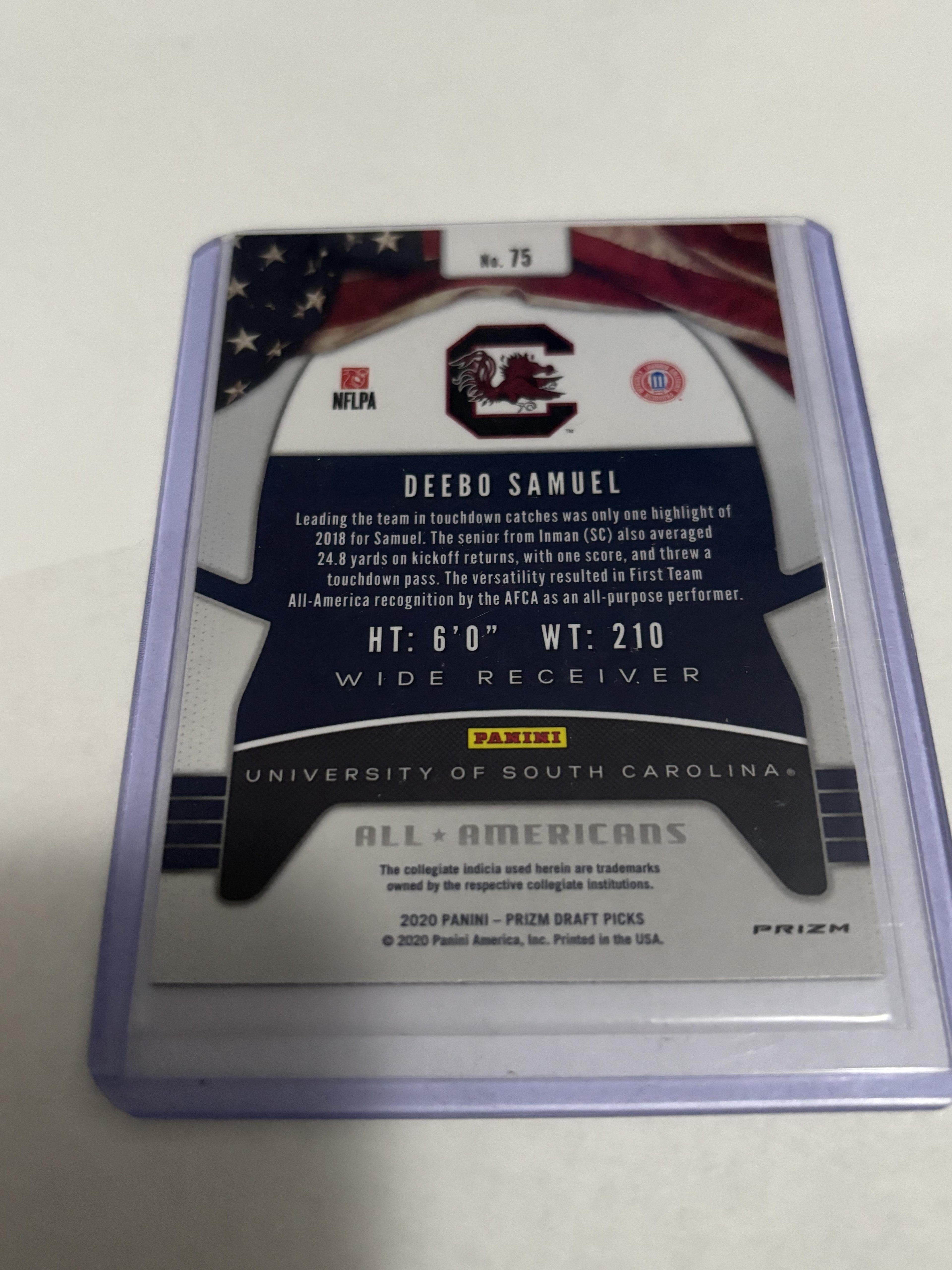 2020 Panini Prizm Draft Picks Deebo Samuel All Americans Prizm #75