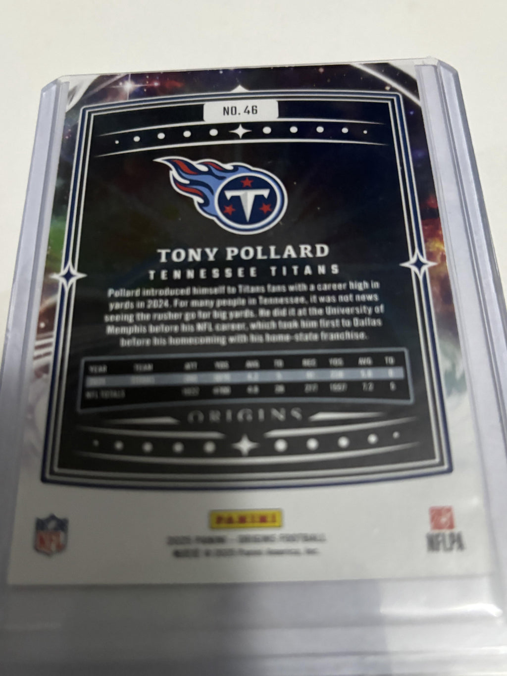 2025 Panini Origins Tony Pollard Red Prizm #46 Tennessee Titans #/225