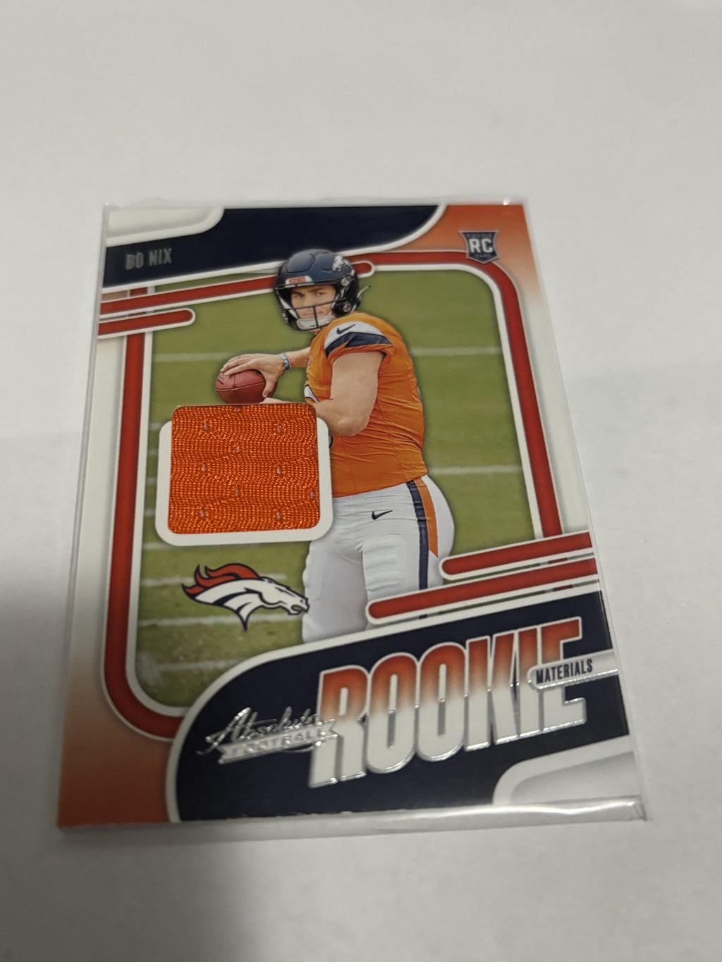 2024 Panini Absolute Bo Nix Rookie Materials Jersey Patch RC #ARM-BNX Broncos