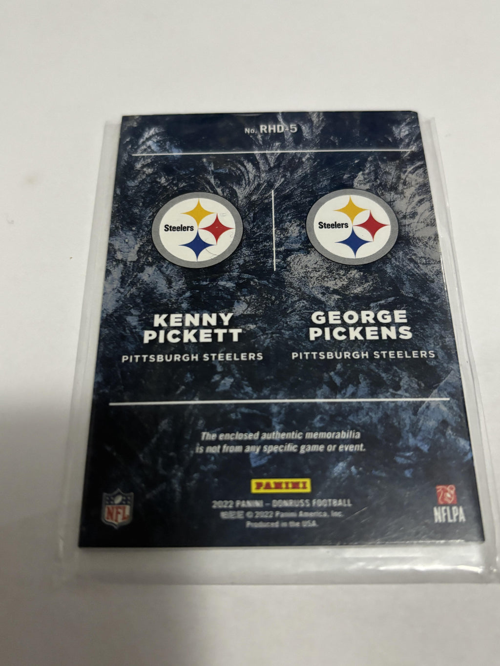 2022 Donruss Rookie Holiday Dual Jersey Kenny Pickett George Pickens #RHD-5