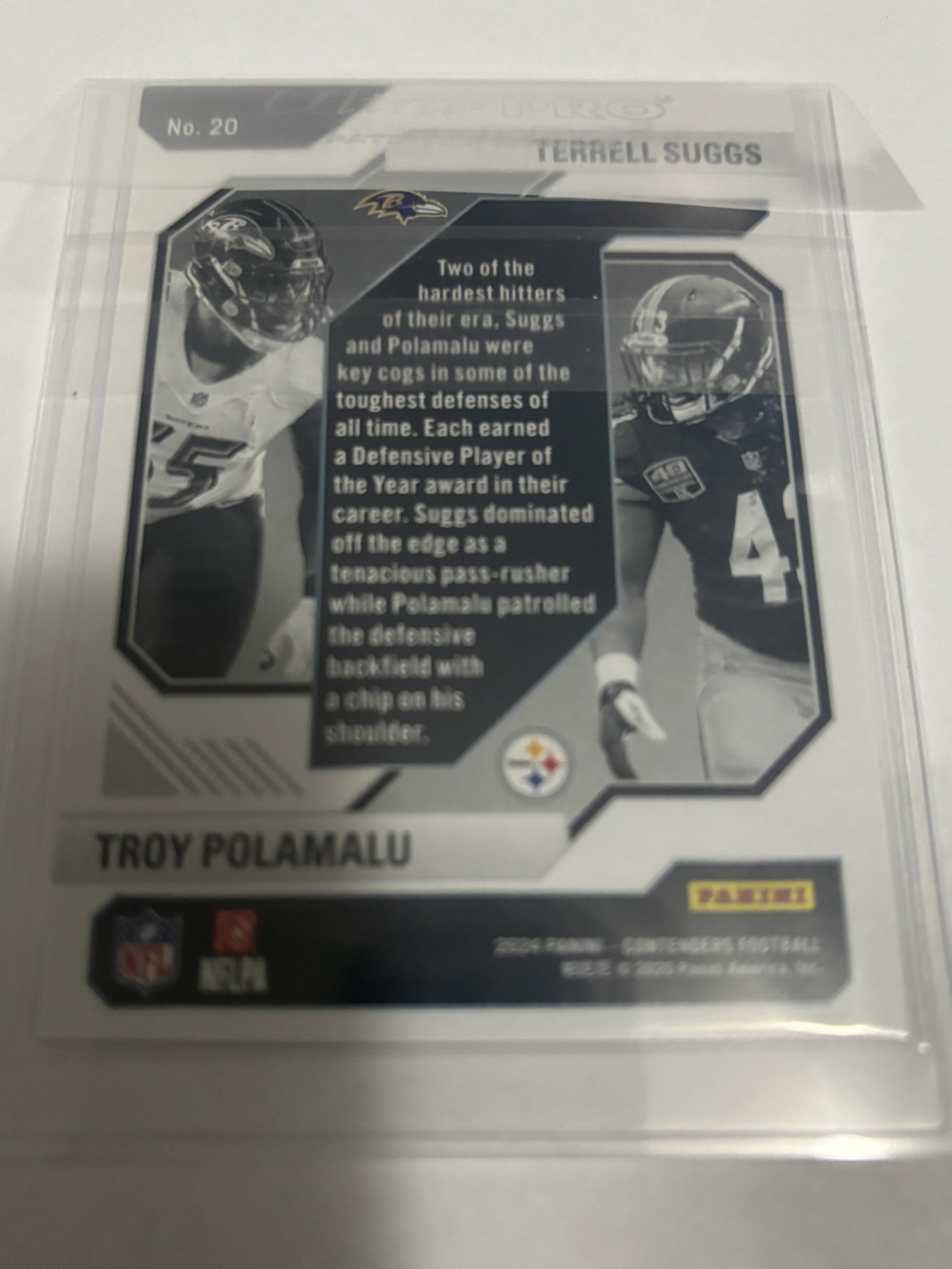 2024 Panini Contenders Historic Draft Class Suggs/Polamalu #20 HOF