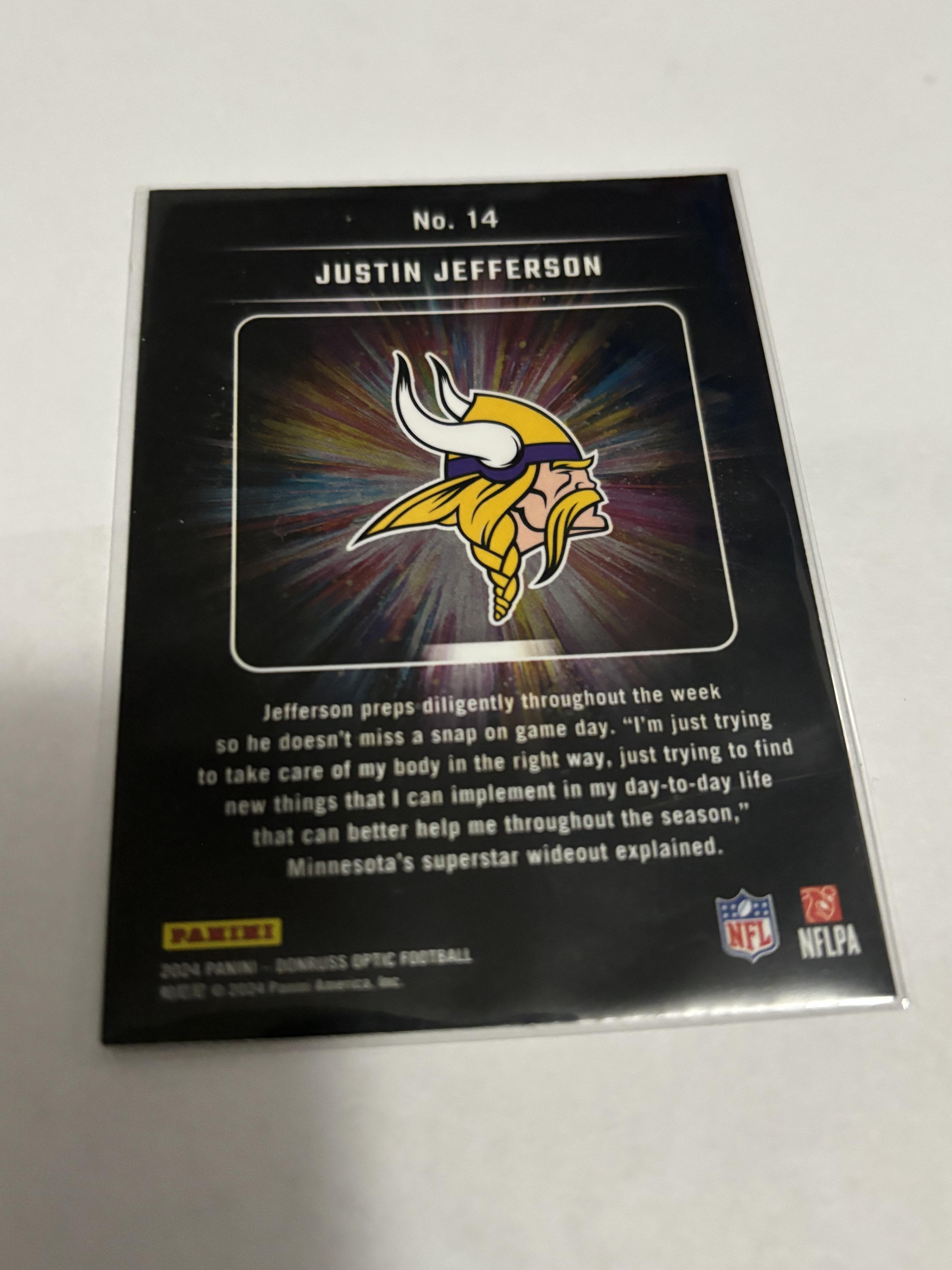 2024 Donruss Optic Light It Up Justin Jefferson #14 Minnesota Vikings Insert
