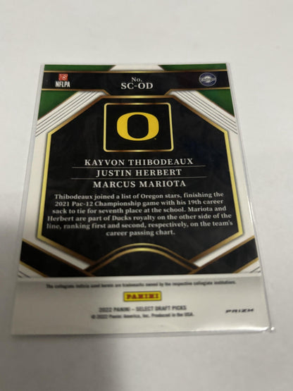 2022 Panini Select Draft Picks Select Company Herbert/Mariota/Thibodeaux #SC-OD