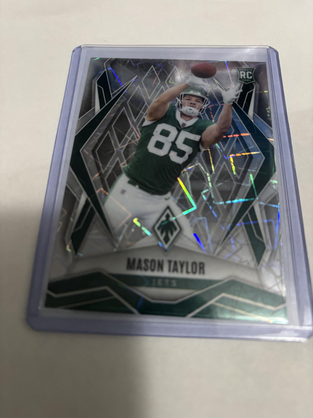 2024 Panini Phoenix Mason Taylor Silver Lazer Prizm #172 New York Jets RC