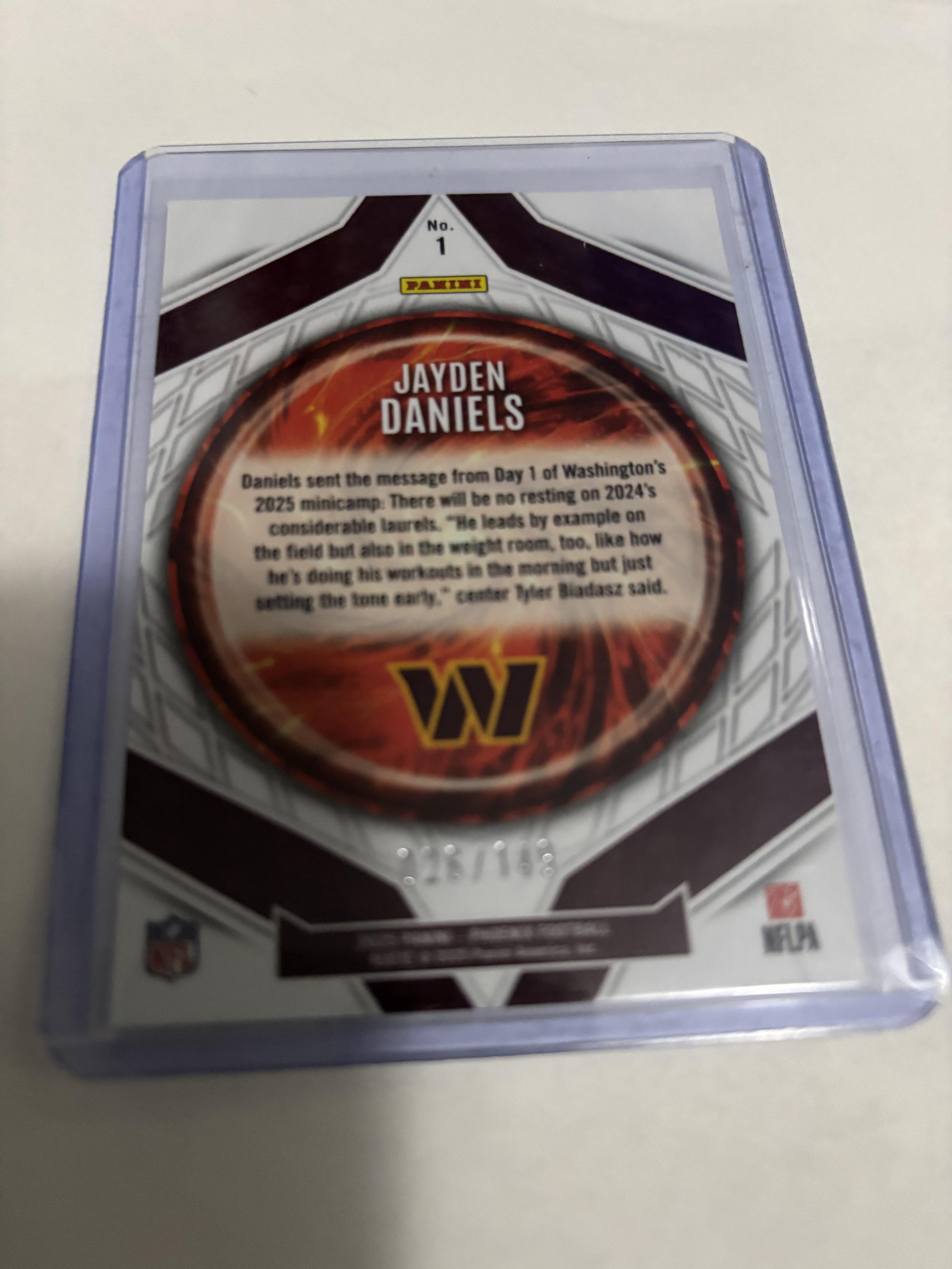 2025 Panini Phoenix Jayden Daniels Paragon  Prizm #1 RC #/149