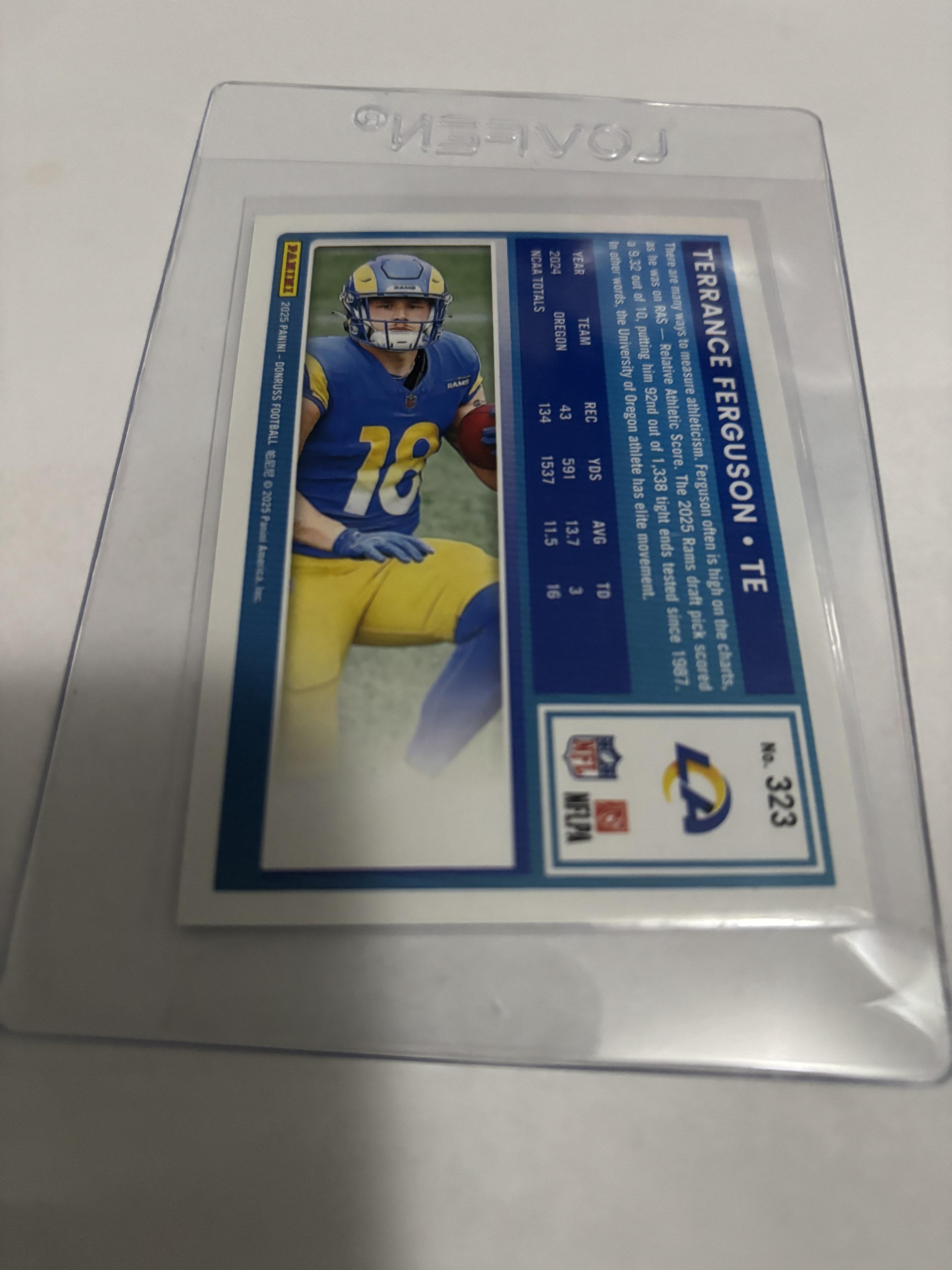 2025 Donruss Terrance Ferguson #323 Rated Rookie Press Proof Blue Rams RC