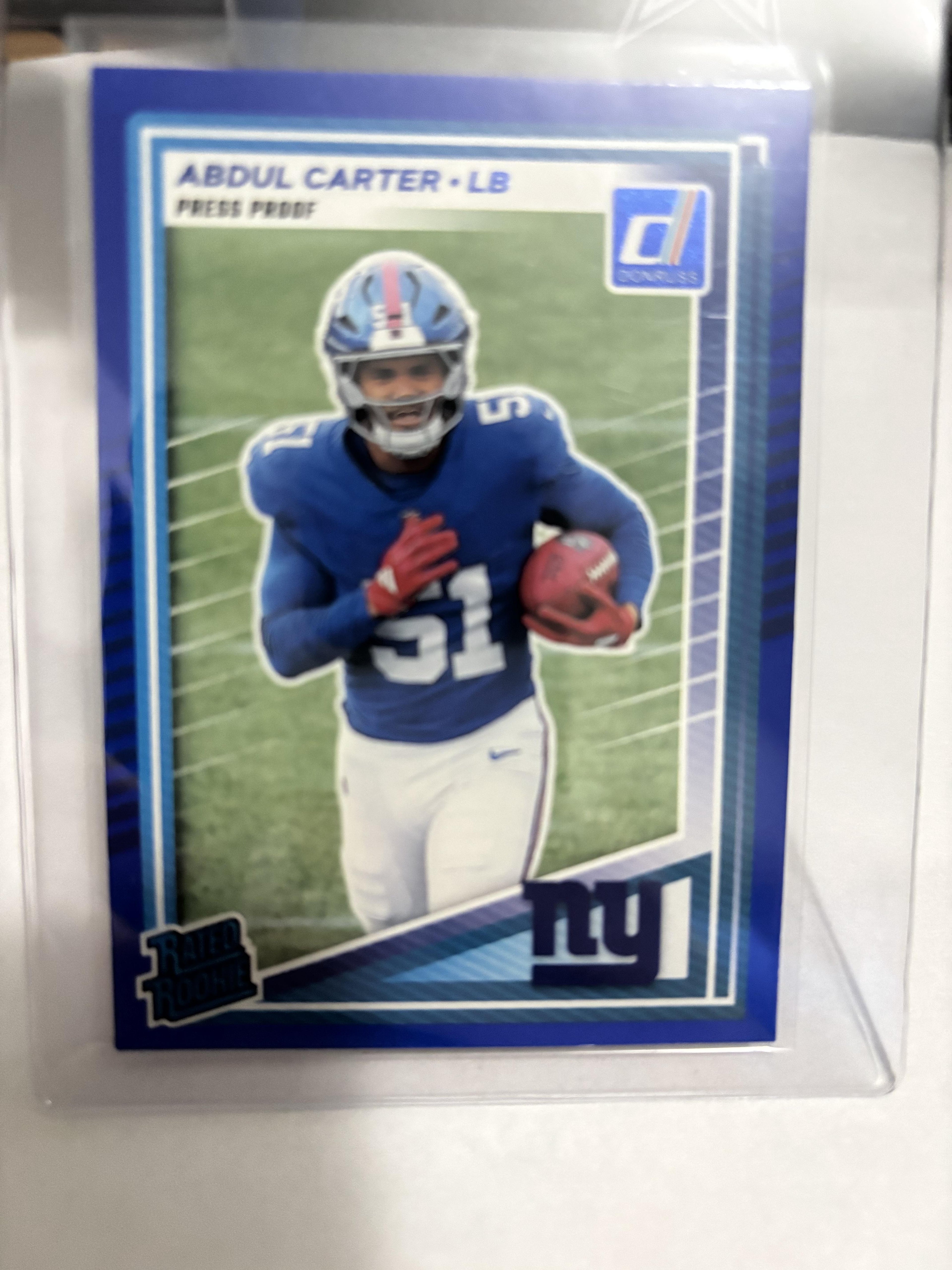 2025 Donruss Abdul Carter #315 Rated Rookie Press Proof Blue Giants RC