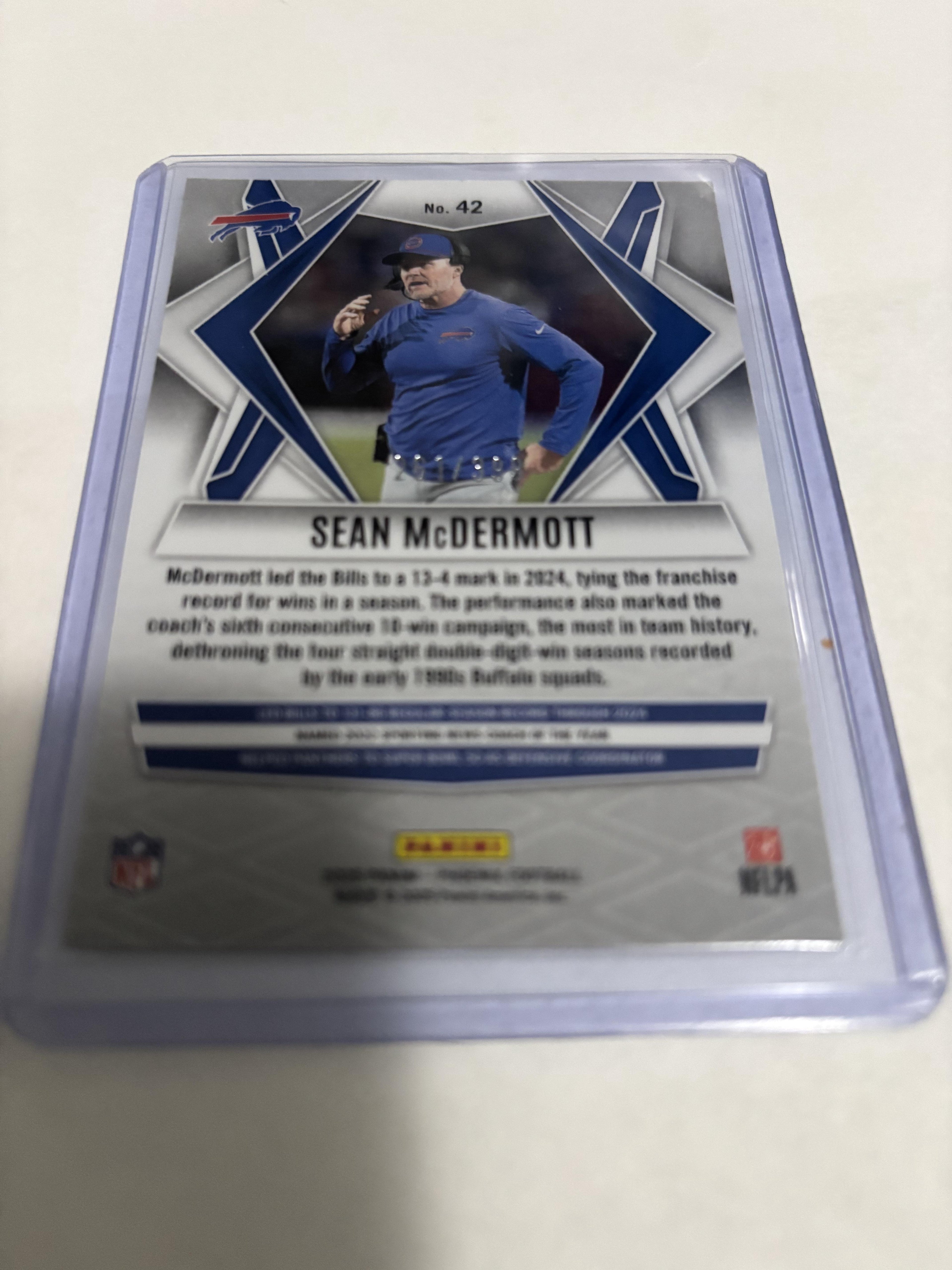 2025 Panini Phoenix Sean McDermott Snowflake Prizm #42 Buffalo Bills /399