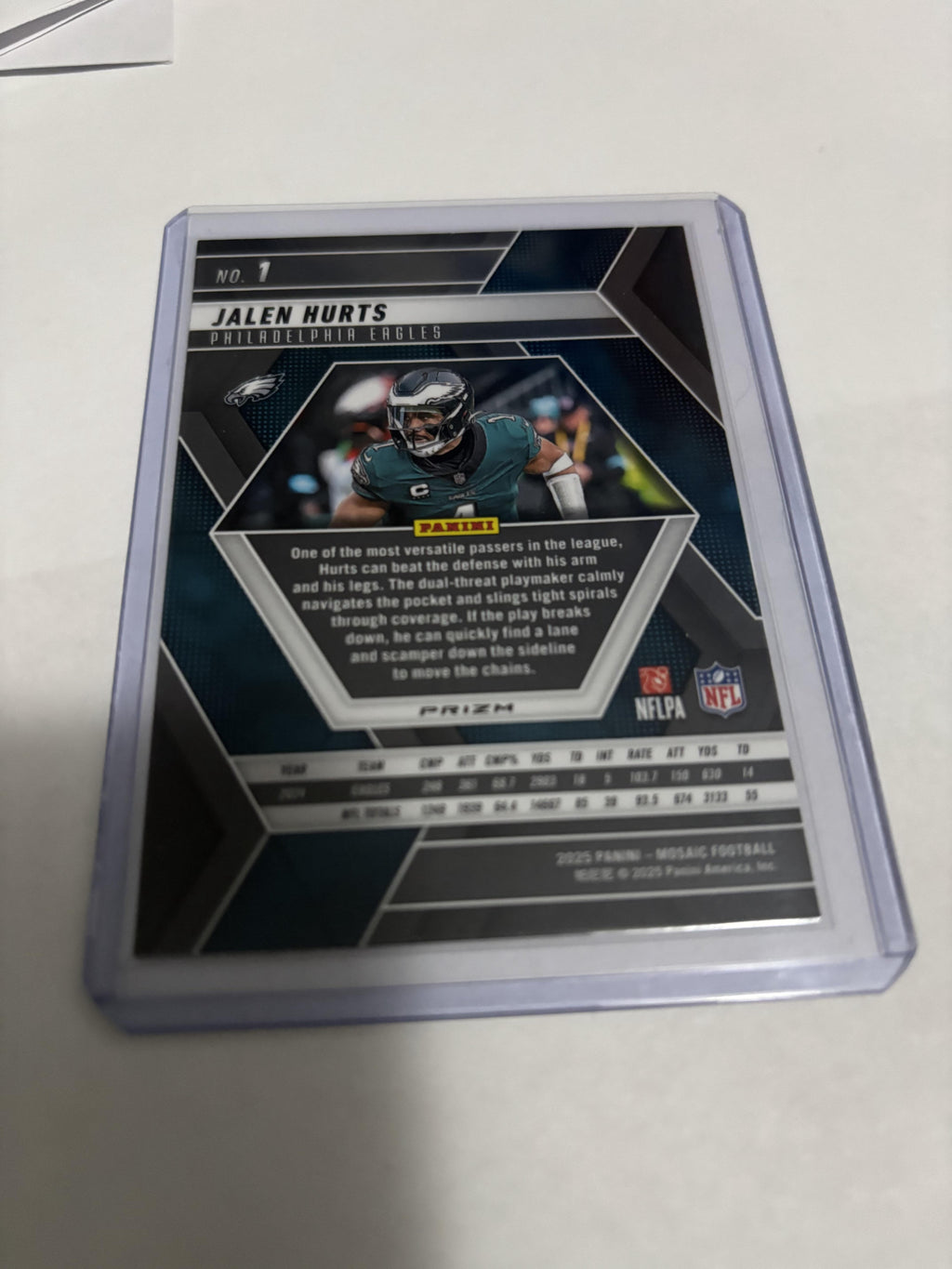 Jalen Hurts 2025 Panini Mosaic #1 Green Mosaic Prizm Parallel Eagles QB